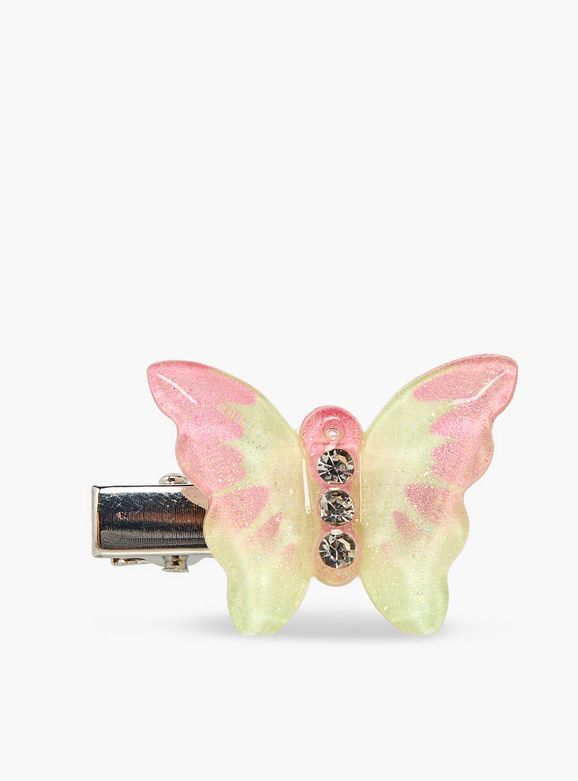 مشابك شعر بتصميم فراشة وتزيينات من جلو - عبوة 4 قطع-women-hairaccessories-clips-image-2