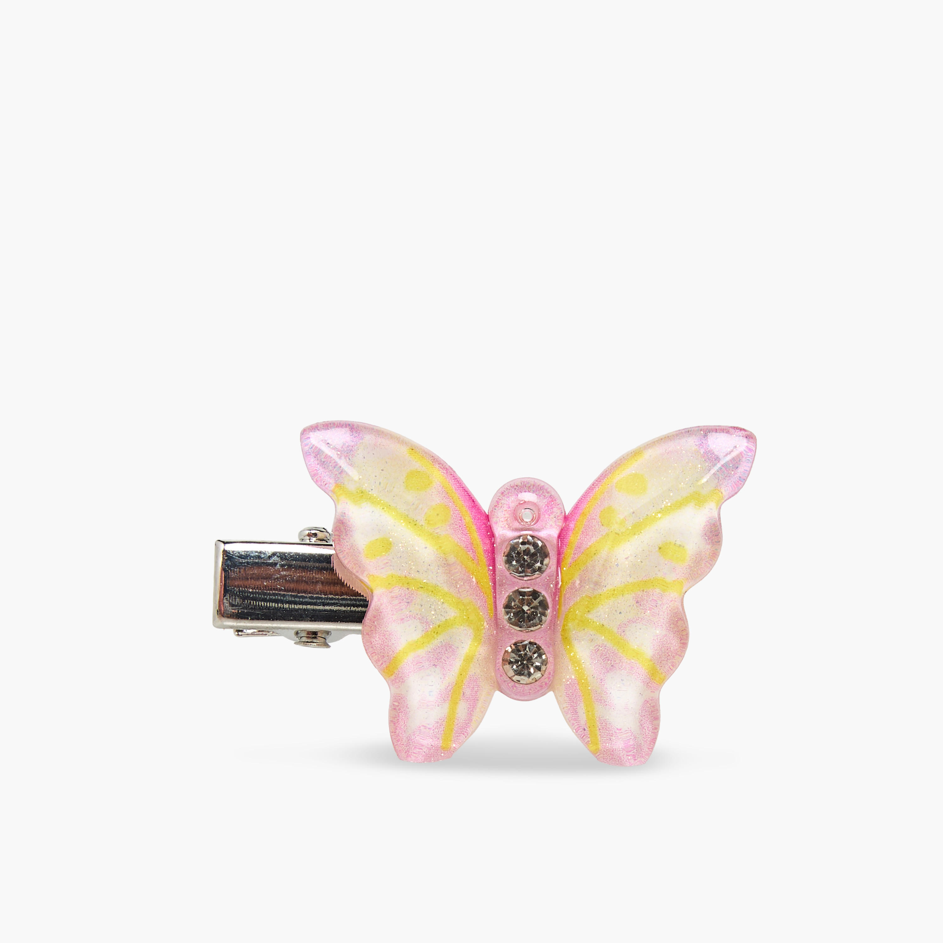 مشابك شعر بتصميم فراشة وتزيينات من جلو - عبوة 4 قطع-women-hairaccessories-clips-image-4