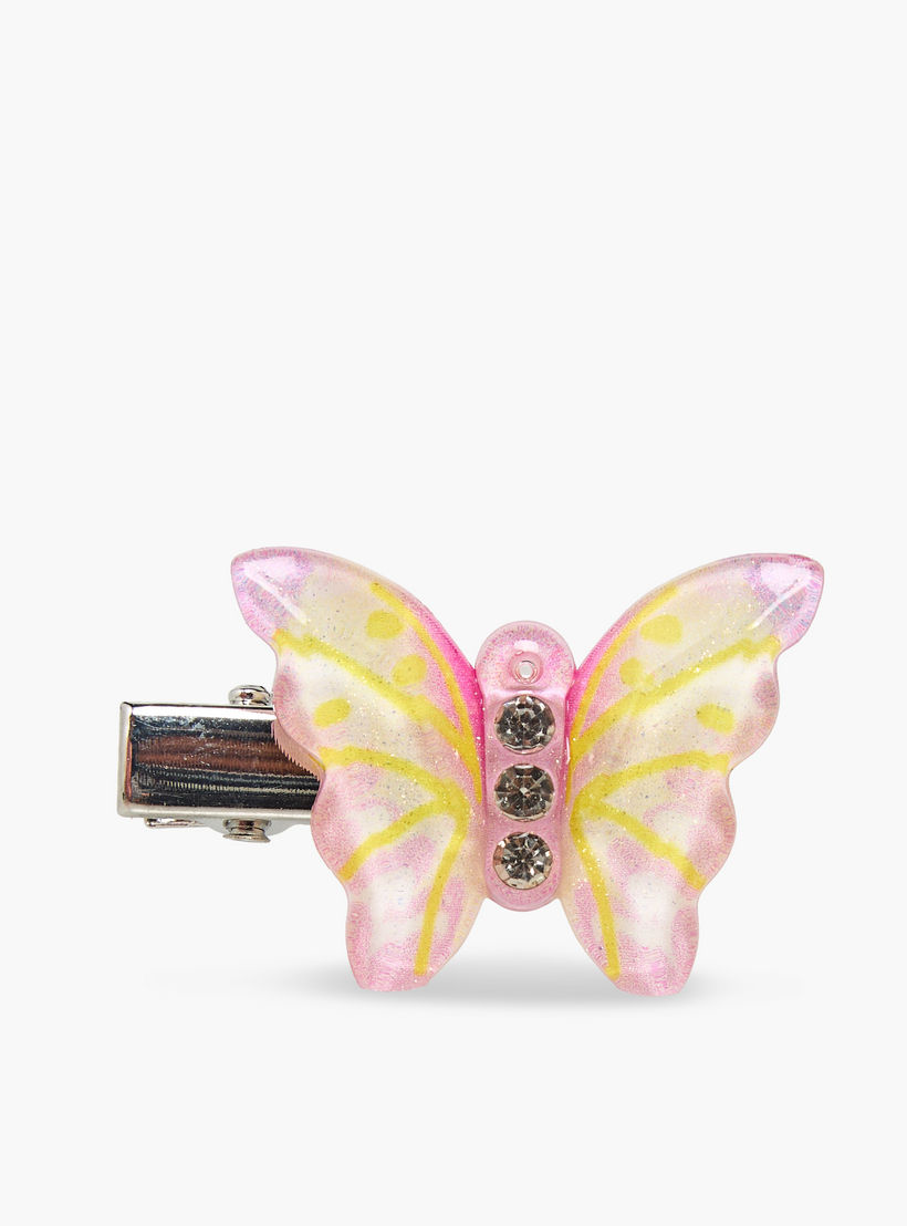مشابك شعر بتصميم فراشة وتزيينات من جلو - عبوة 4 قطع-women-hairaccessories-clips-image-4
