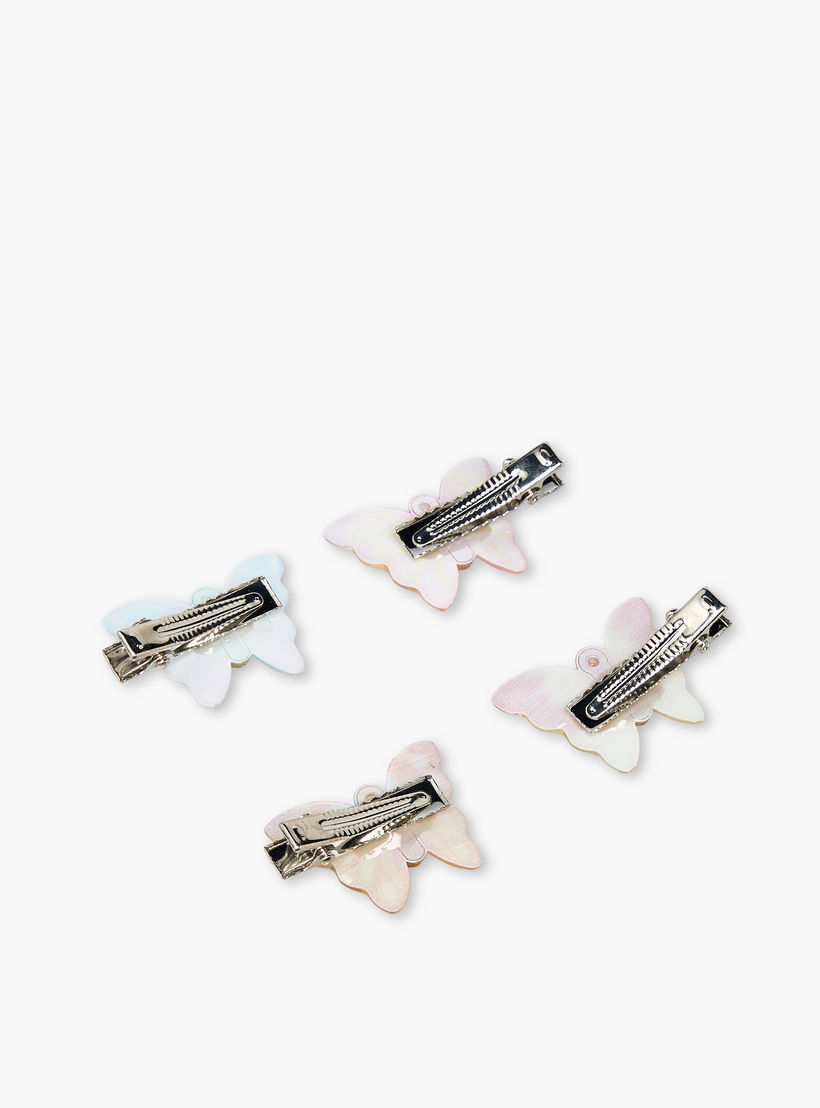 مشابك شعر بتصميم فراشة وتزيينات من جلو - عبوة 4 قطع-women-hairaccessories-clips-image-6