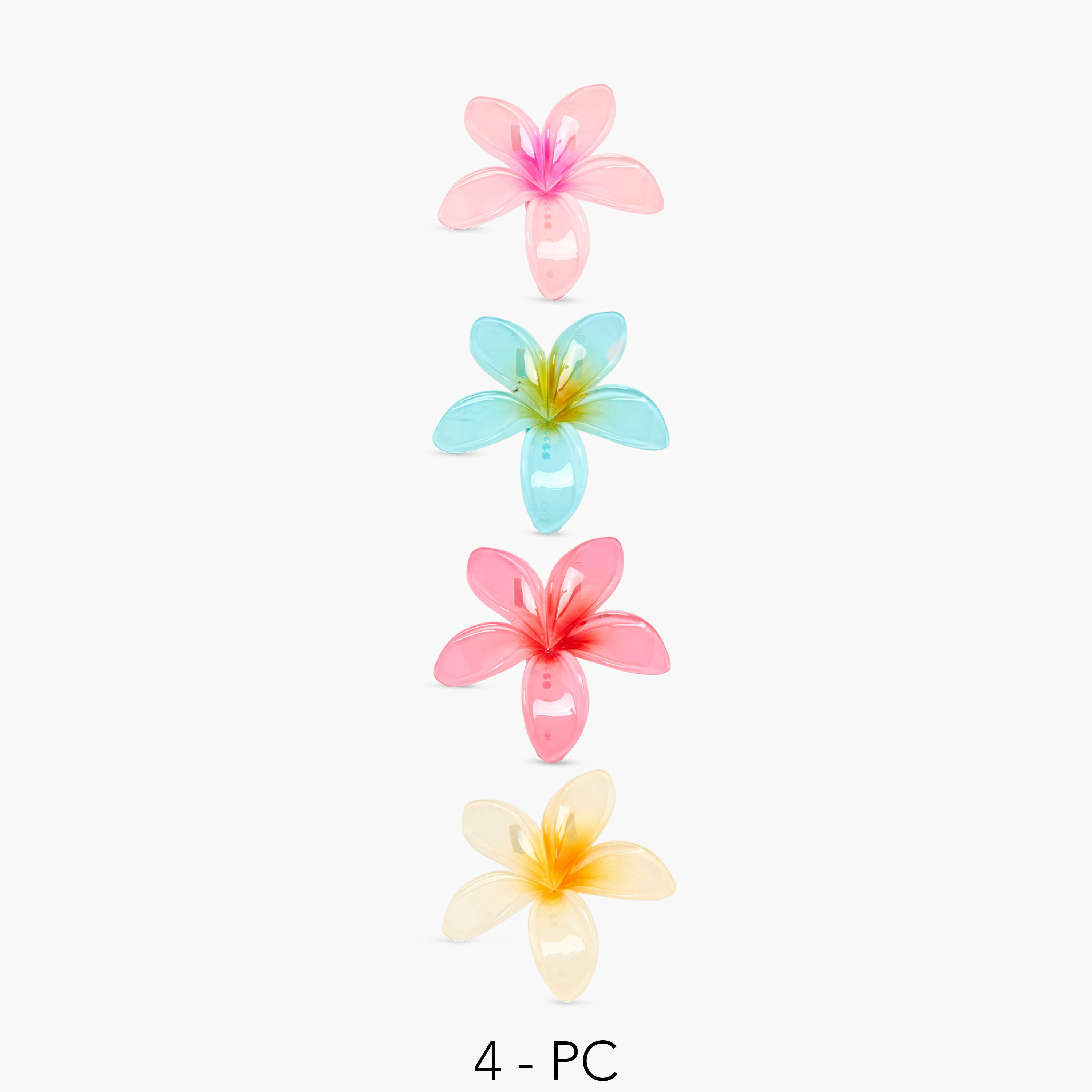 Gloo Pack of 4 Tropical Flower Shaped Hair Clamps-women-hairaccessories-clamps-image-1