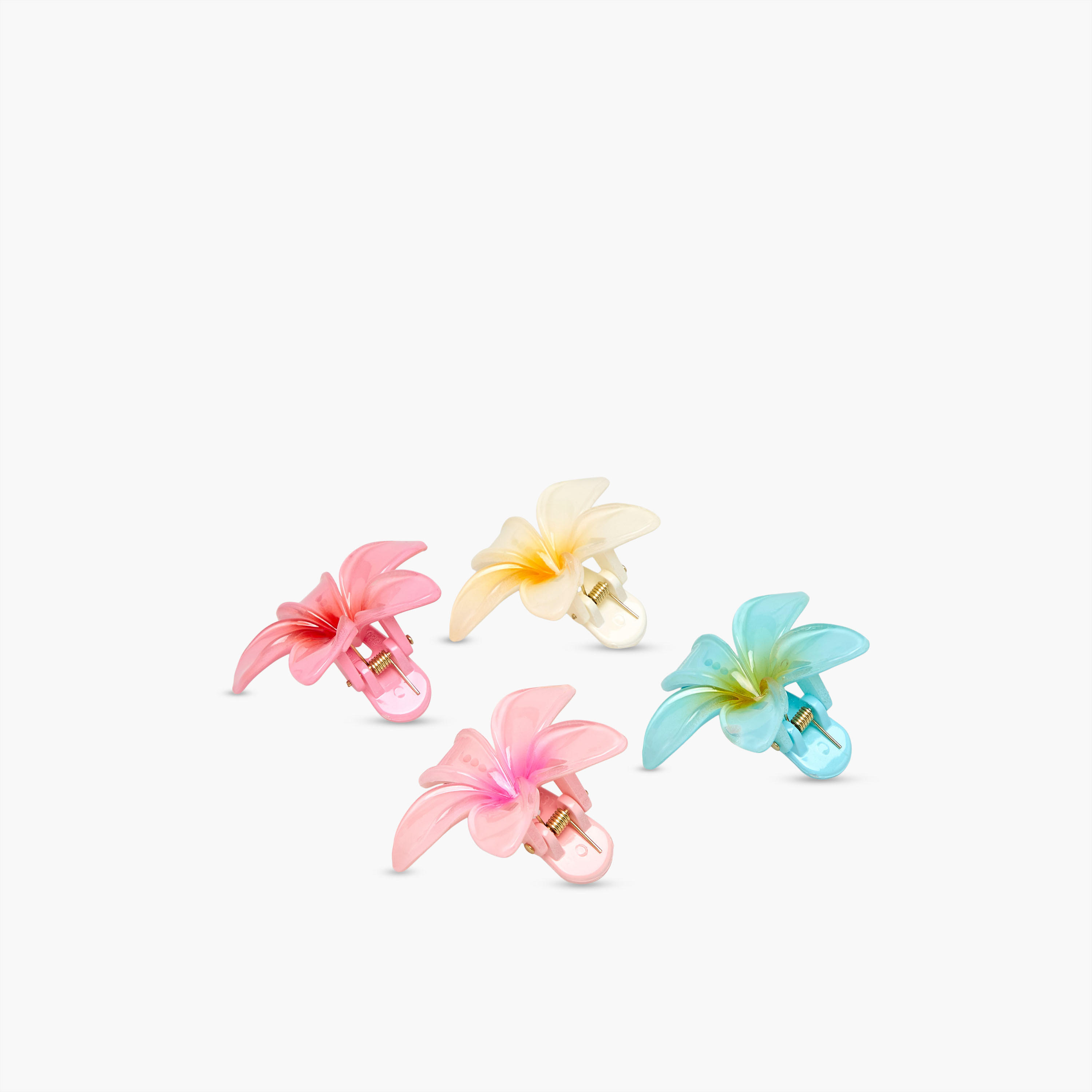 Gloo Pack of 4 Tropical Flower Shaped Hair Clamps-women-hairaccessories-clamps-image-6
