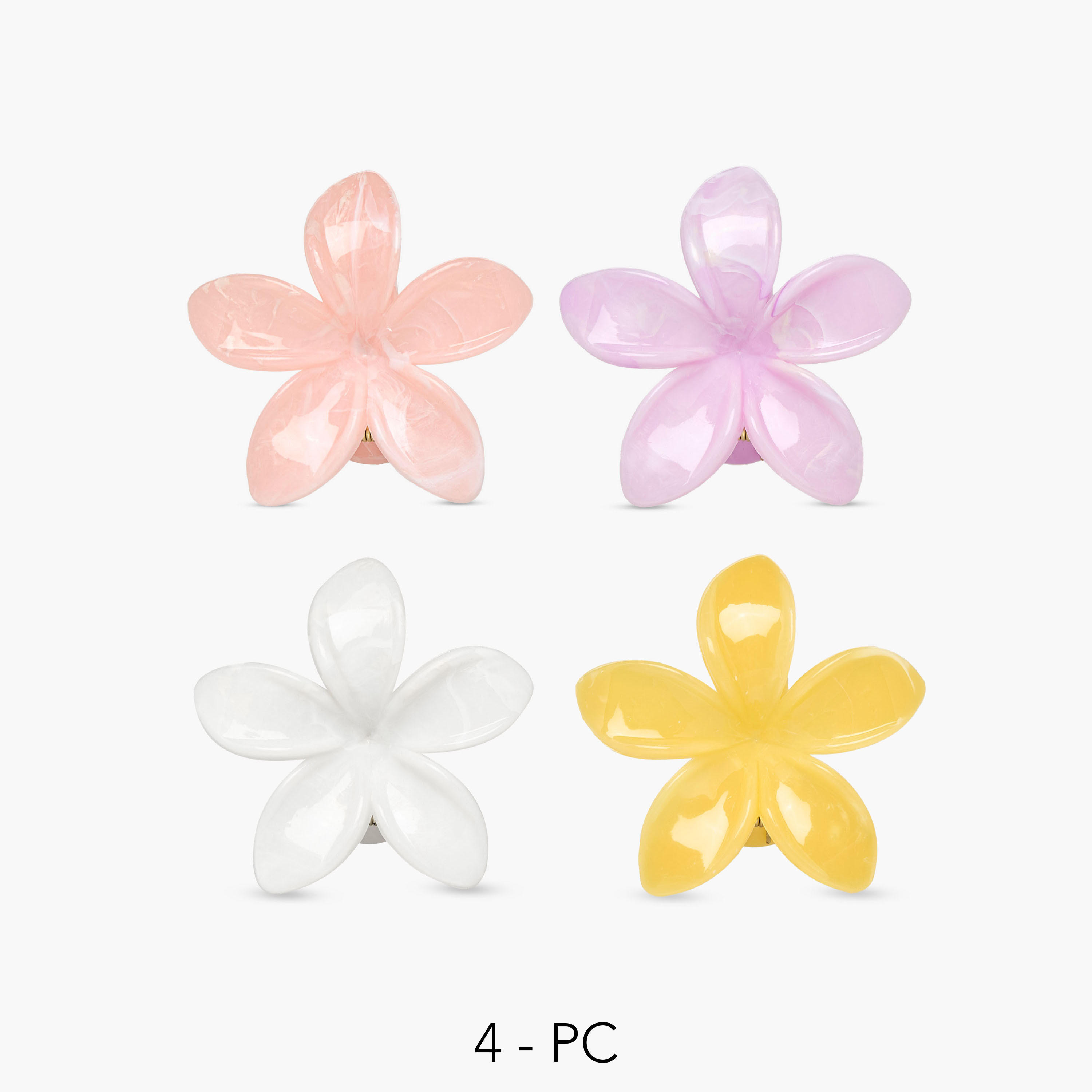 طقم مشابك شعر بشكل زهرة استوائية 4 قطع من جلو-women-hairaccessories-clamps-image-1
