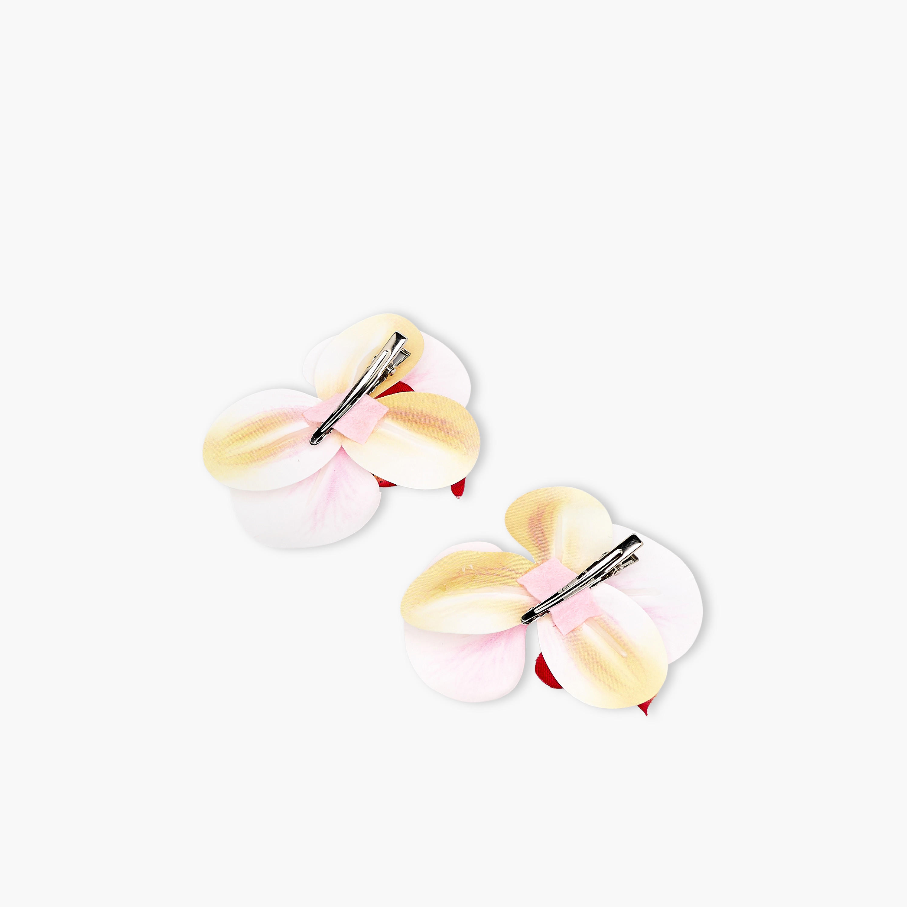 طقم مشابك شعر بشكل زهرة من قطعتين-women-hairaccessories-clips-image-4