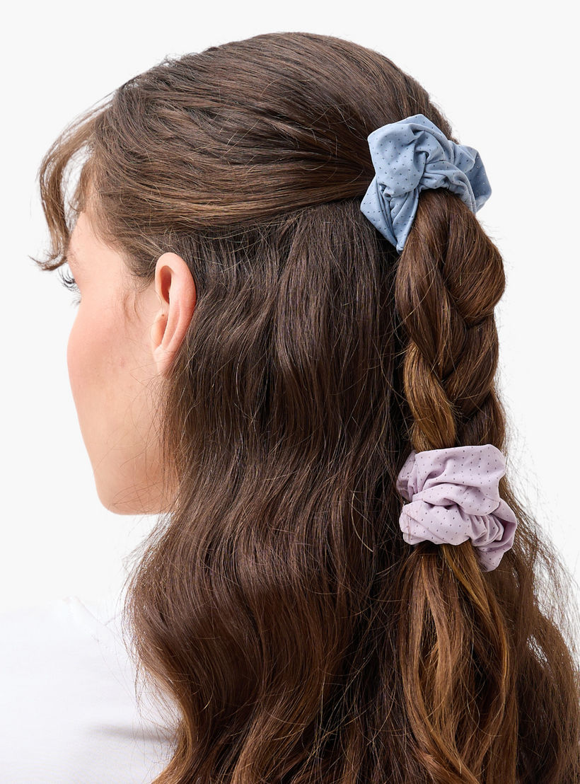 طقم ربطات شعر سكرانشي بطبعات 5 قطع من جلو-women-hairaccessories-scrunchies-image-4