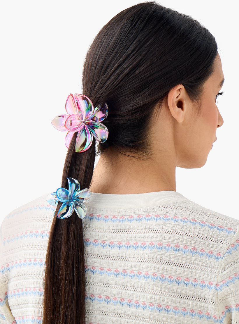 Pack of 5 - Floral Hair Clamp-women-hairaccessories-clamps-image-2