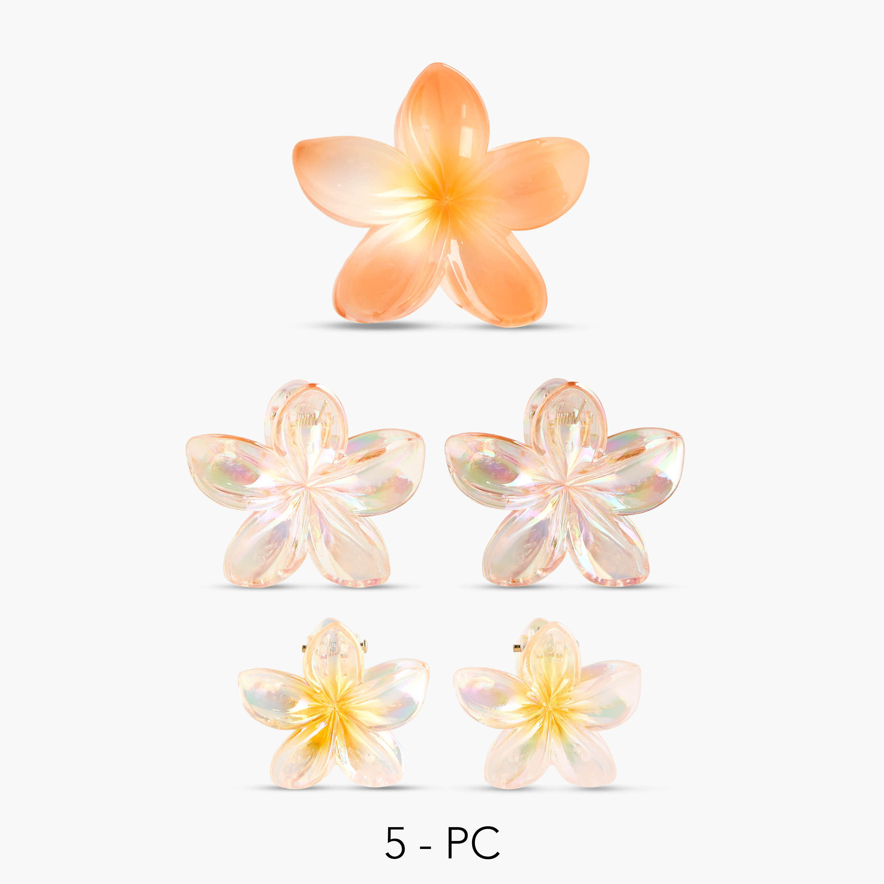 Pack of 5 - Floral Hair Clamp-women-hairaccessories-clamps-image-1