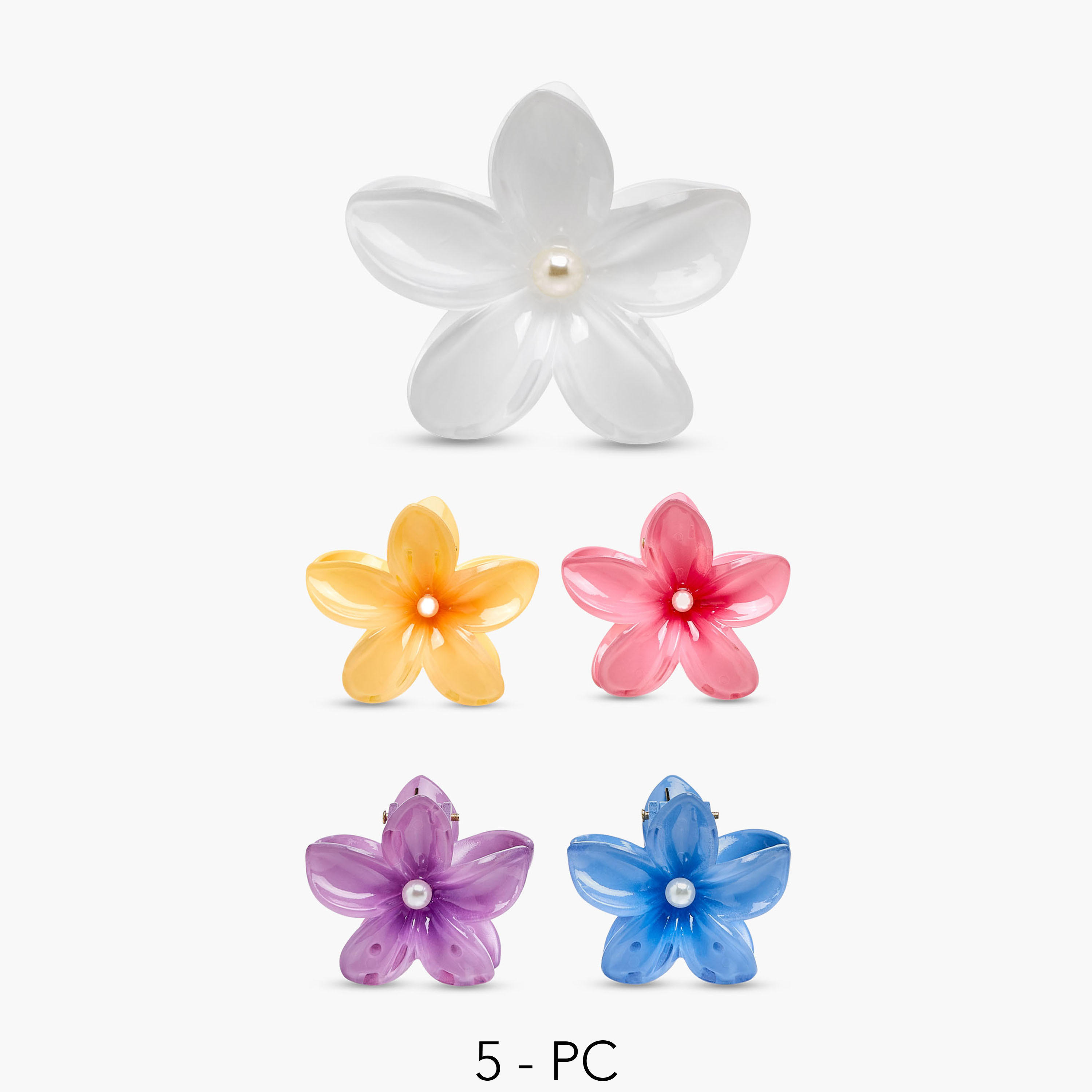 Pack of 5 - Floral Hair Clamp-women-hairaccessories-clamps-image-1