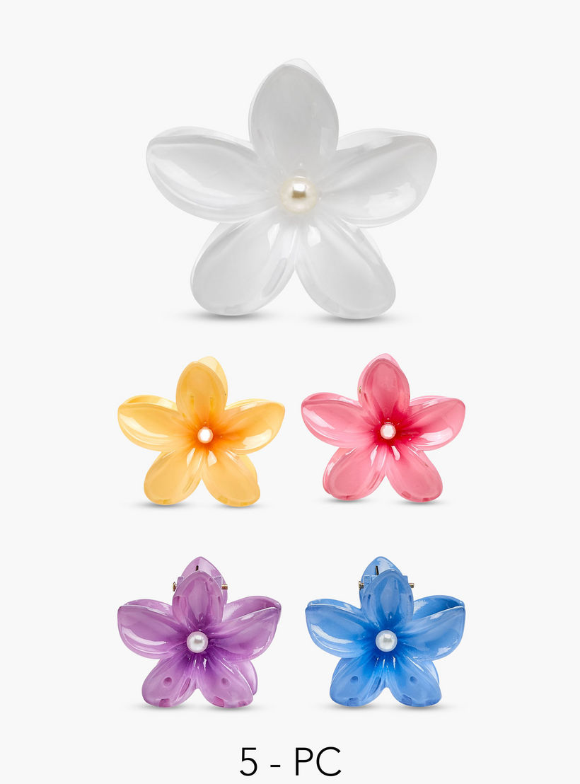 Pack of 5 - Floral Hair Clamp-women-hairaccessories-clamps-image-1