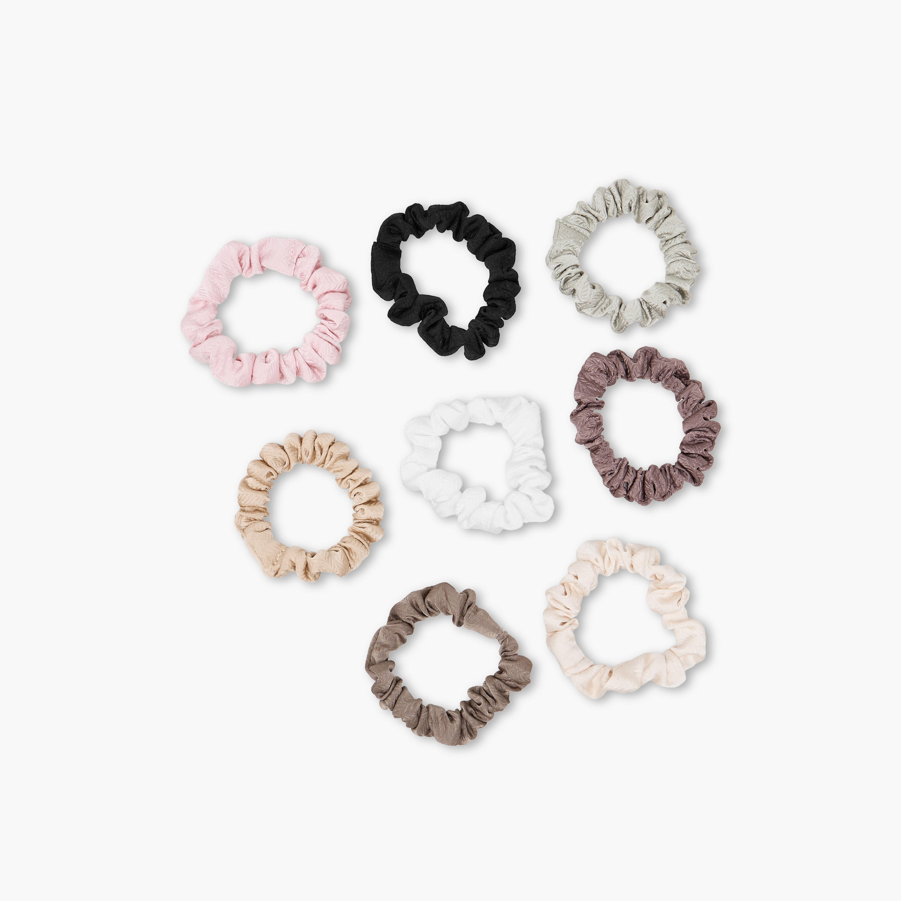 طقم ربطات شعر بارزة الملمس 8 قطع-women-hairaccessories-scrunchies-image-3