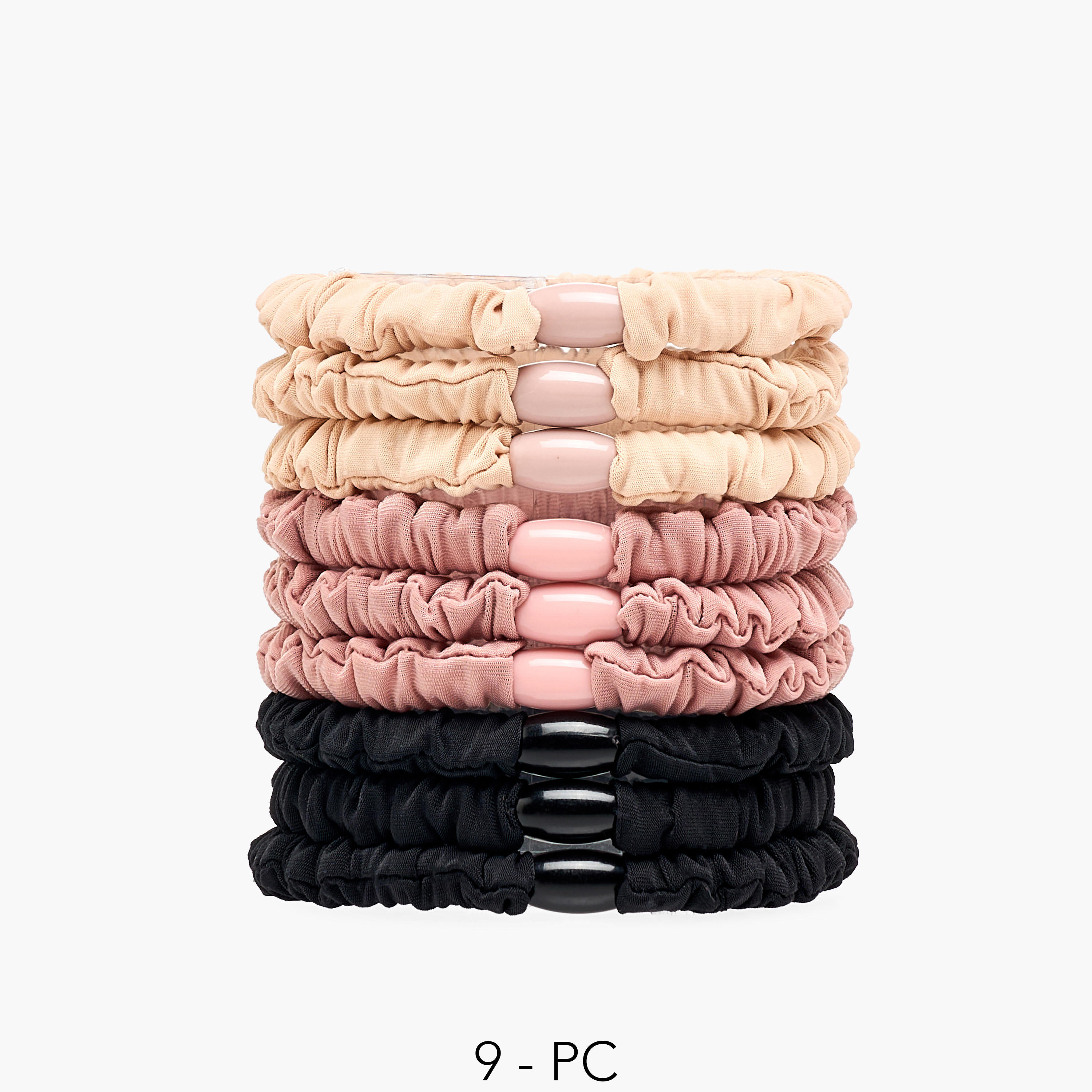 Pack of 9 - Elasticated Hair Tie-women-hairaccessories-bands-image-1