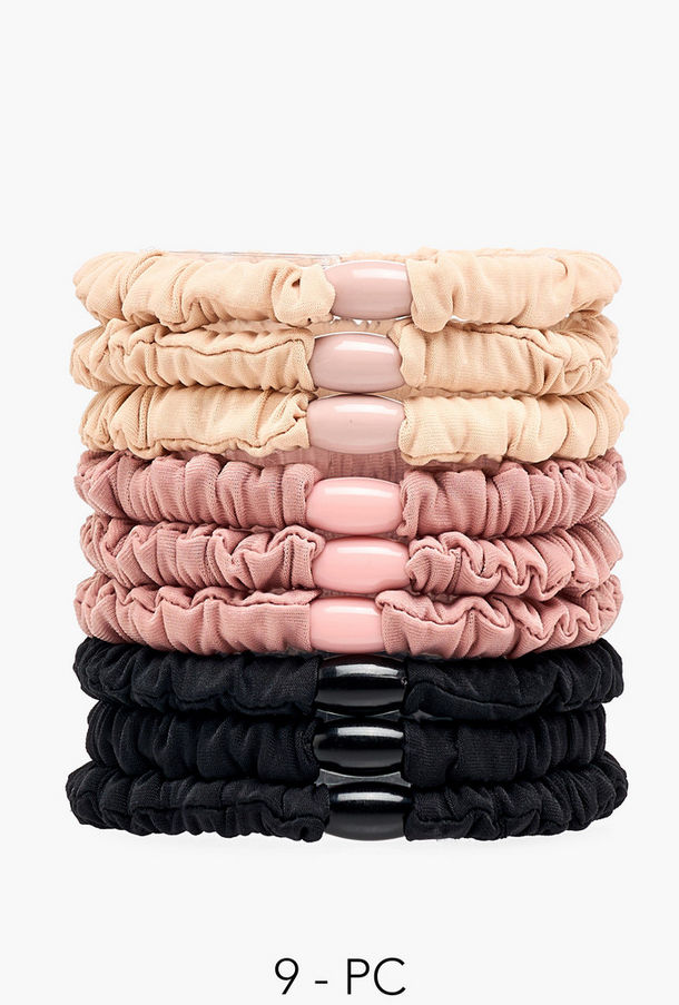 Pack of 9 - Elasticated Hair Tie-women-image-1