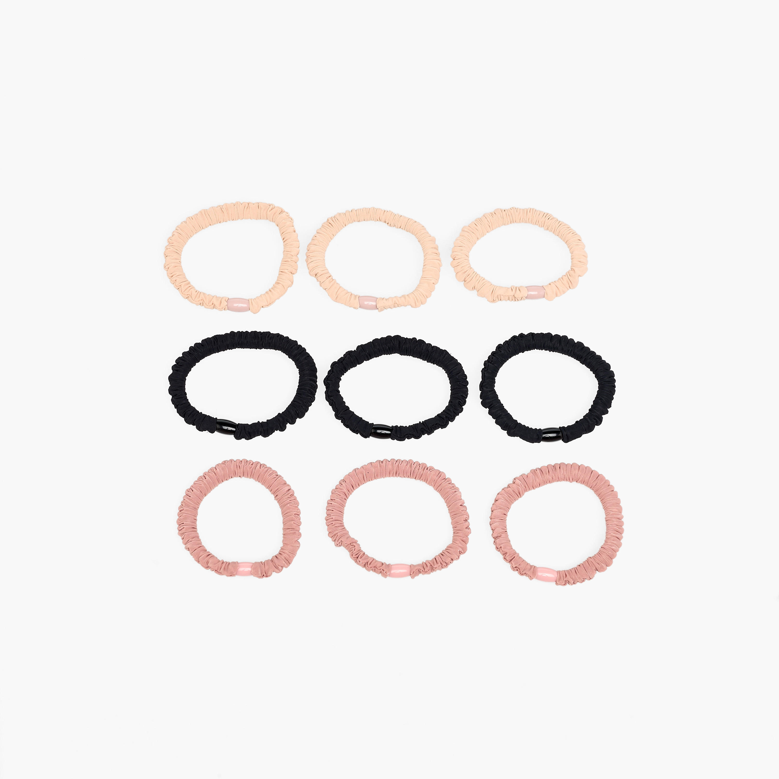 Pack of 9 - Elasticated Hair Tie-women-hairaccessories-bands-image-4