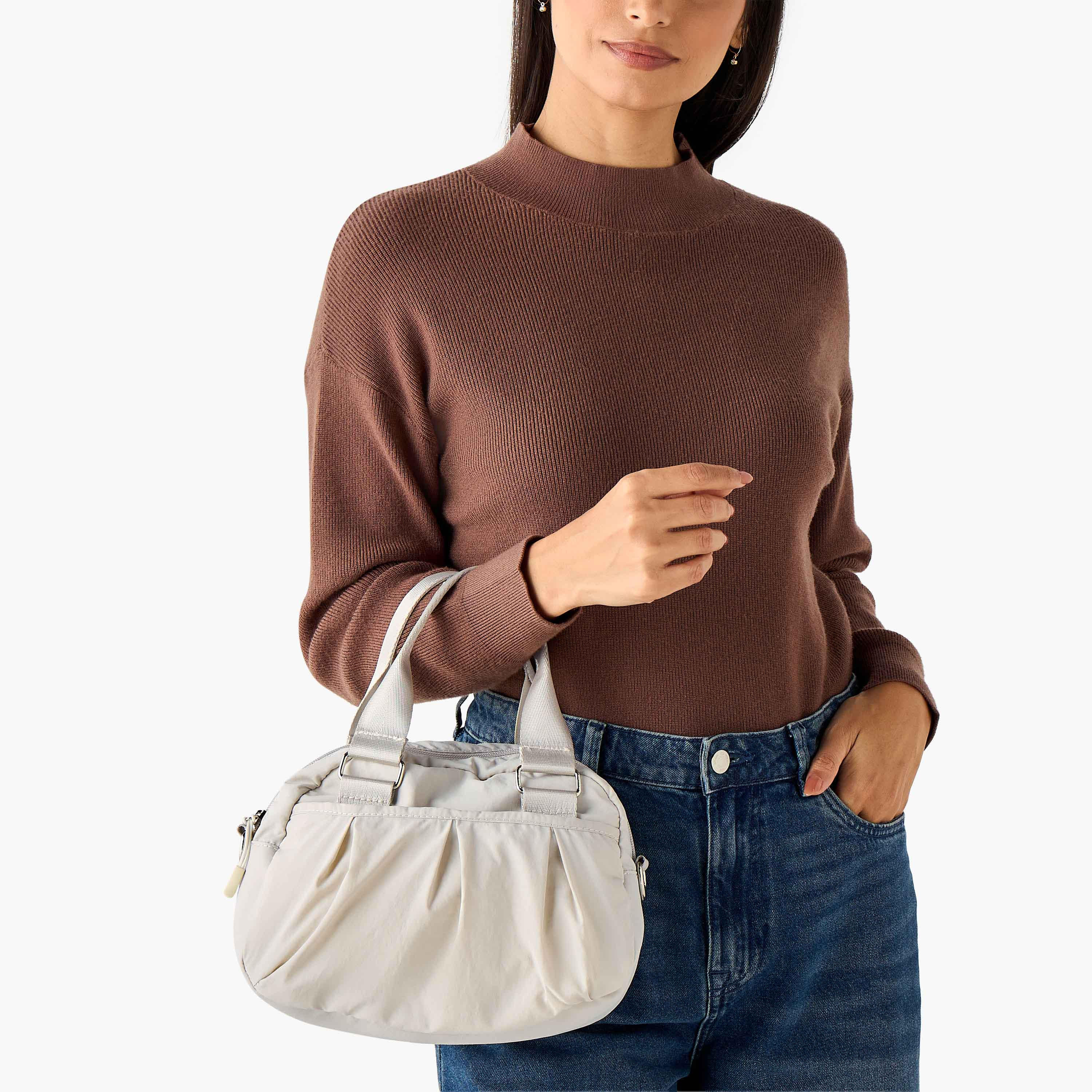 Pleated Crossbody Bag with Detachable Strap-women-bagsandwallets-handbags-image-2