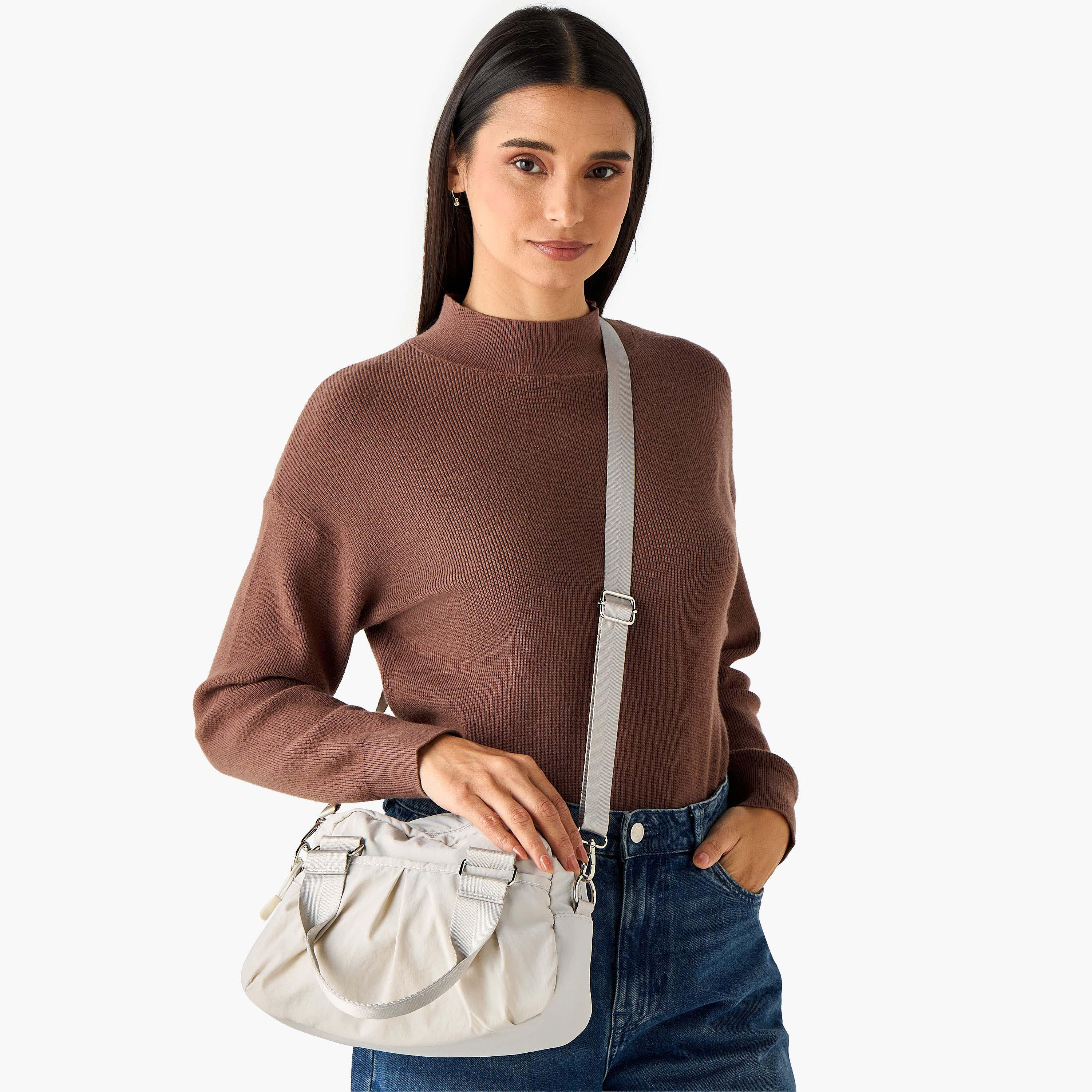 Pleated Crossbody Bag with Detachable Strap-women-bagsandwallets-handbags-image-8