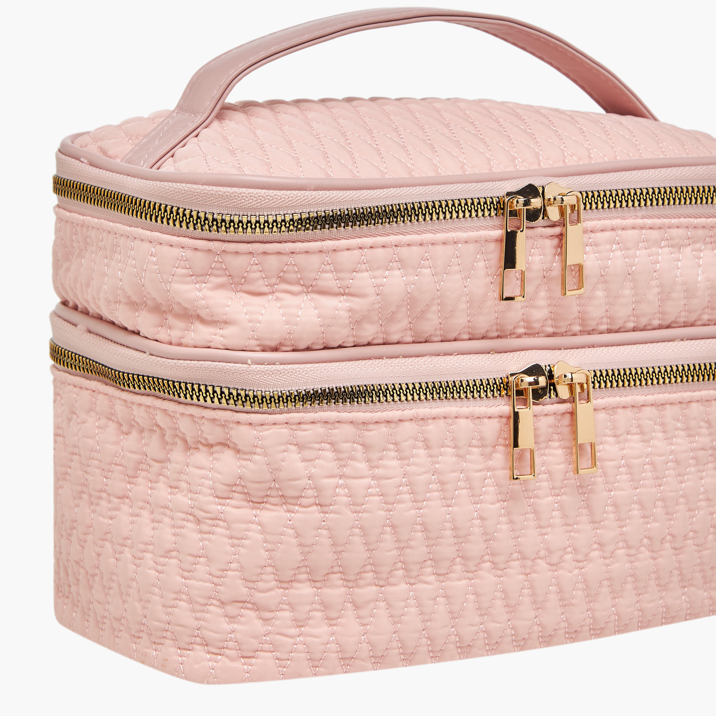 Textured Makeup Bag with Zip Closure-women-bagsandwallets-handbags-image-4