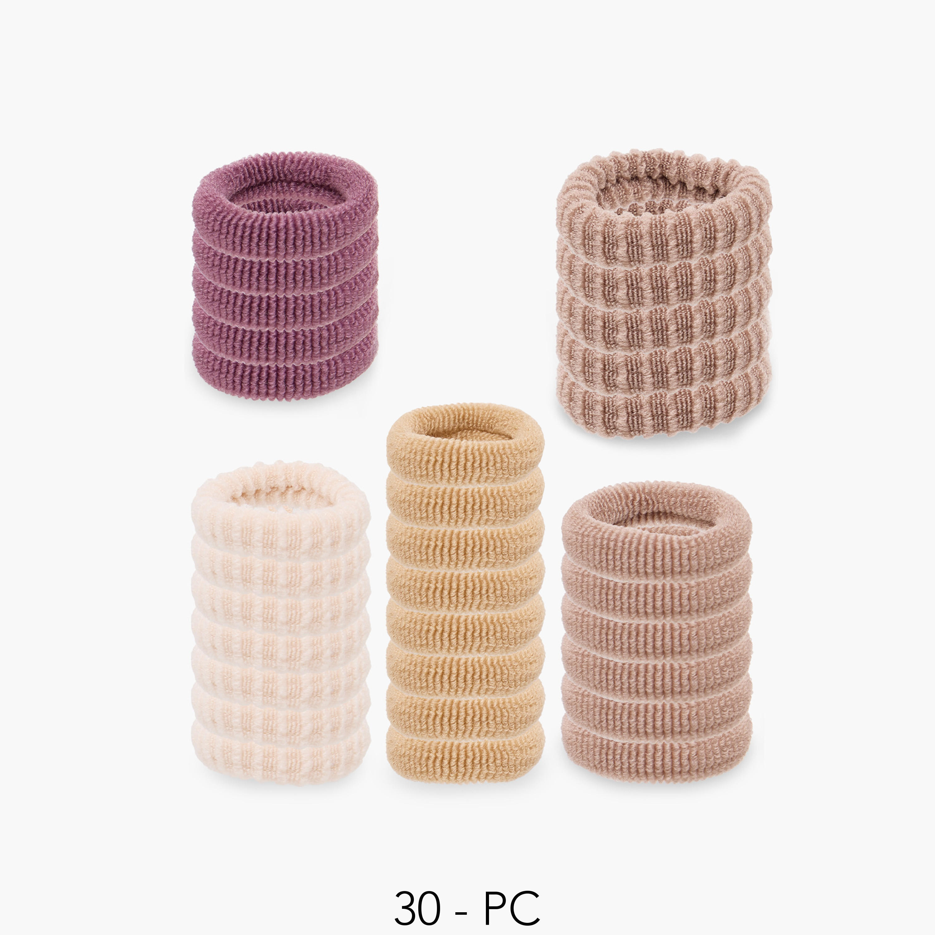 عبوة ربطات شعر مموجة بملمس بارز عدد 3 من جلوو-women-hairaccessories-scrunchies-image-1