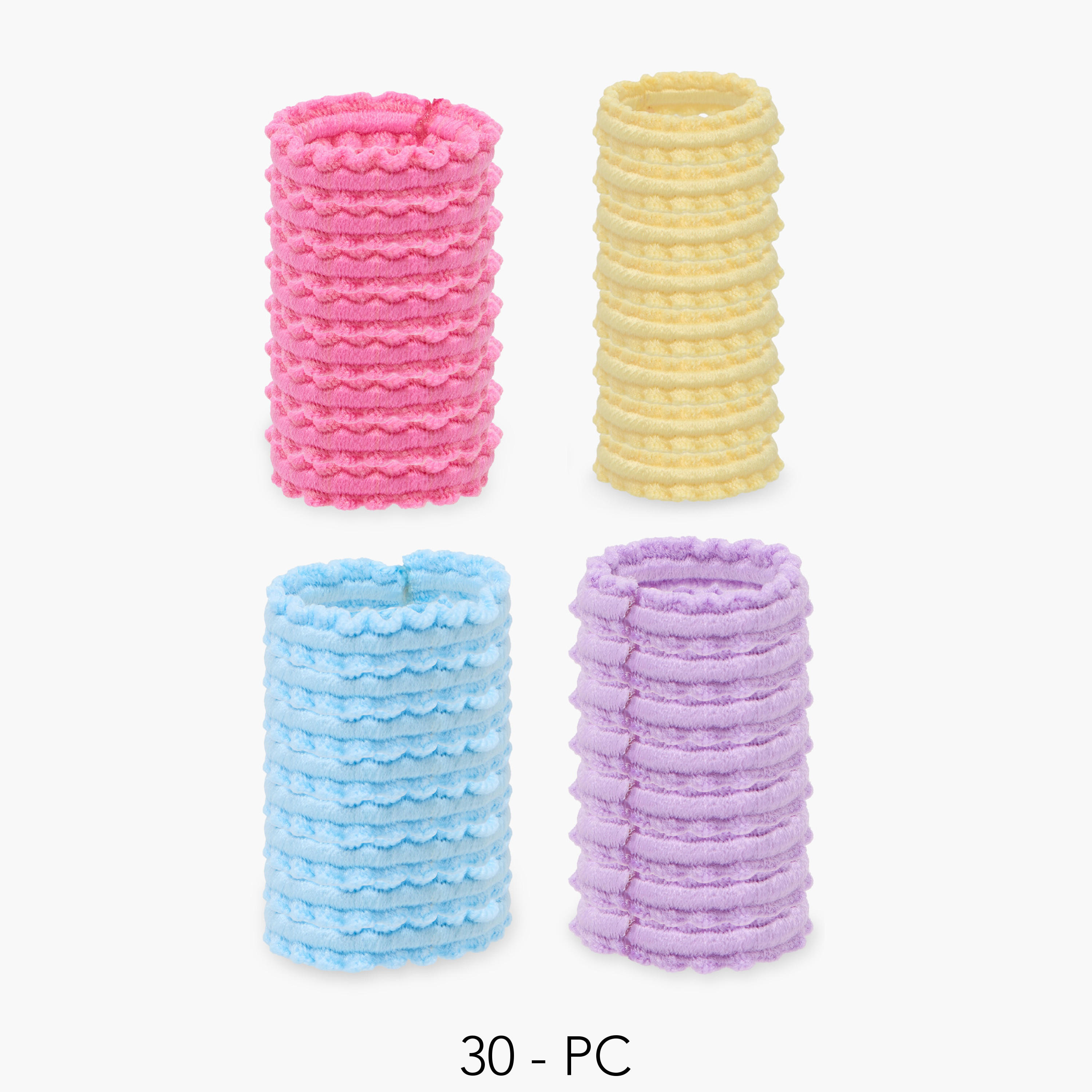 عبوة ربطات شعر مموجة بملمس بارز عدد 3 من جلوو-women-hairaccessories-scrunchies-image-1