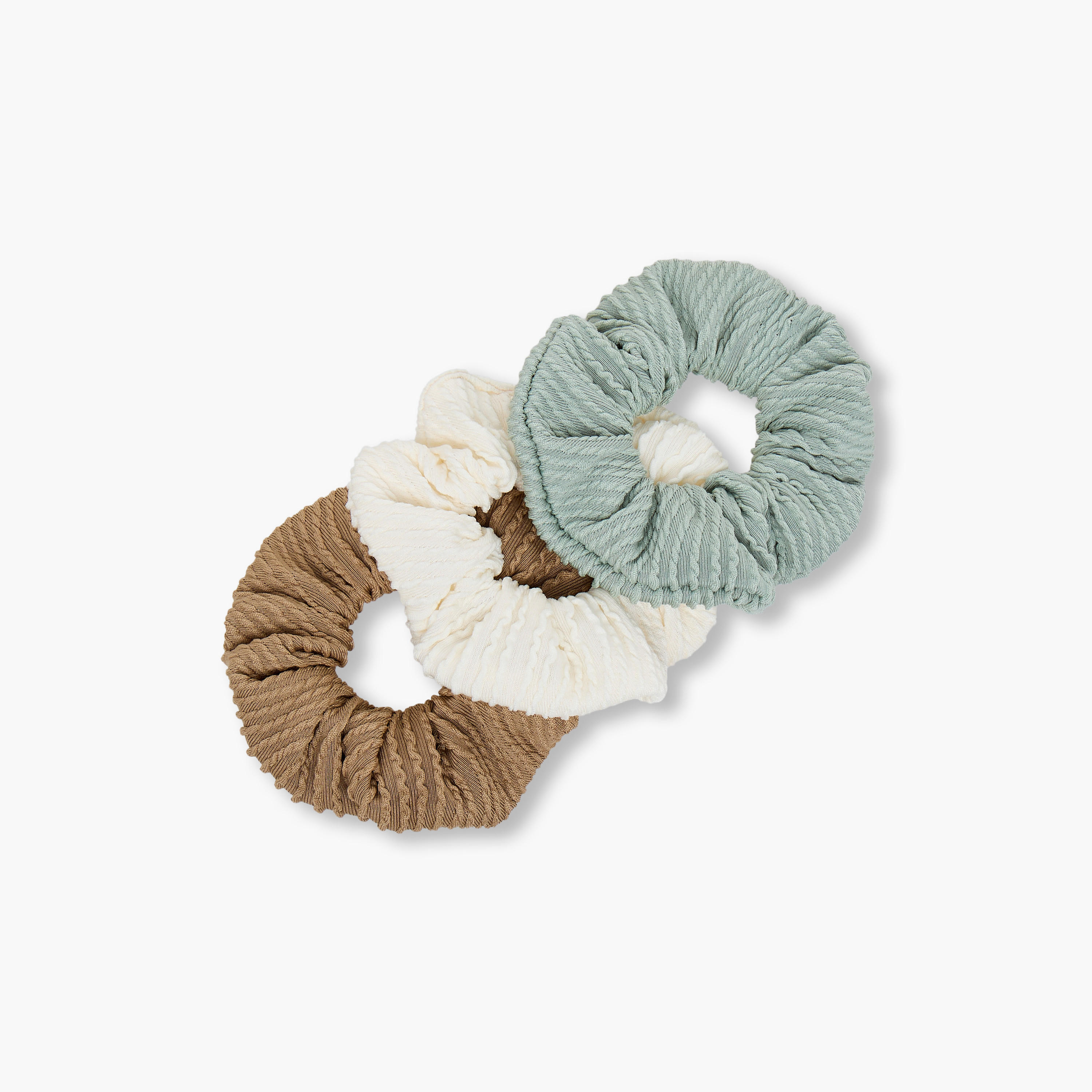 طقم ربطات سكرانشي 3 قطع بارزة الملمس من جلو-women-hairaccessories-scrunchies-image-2