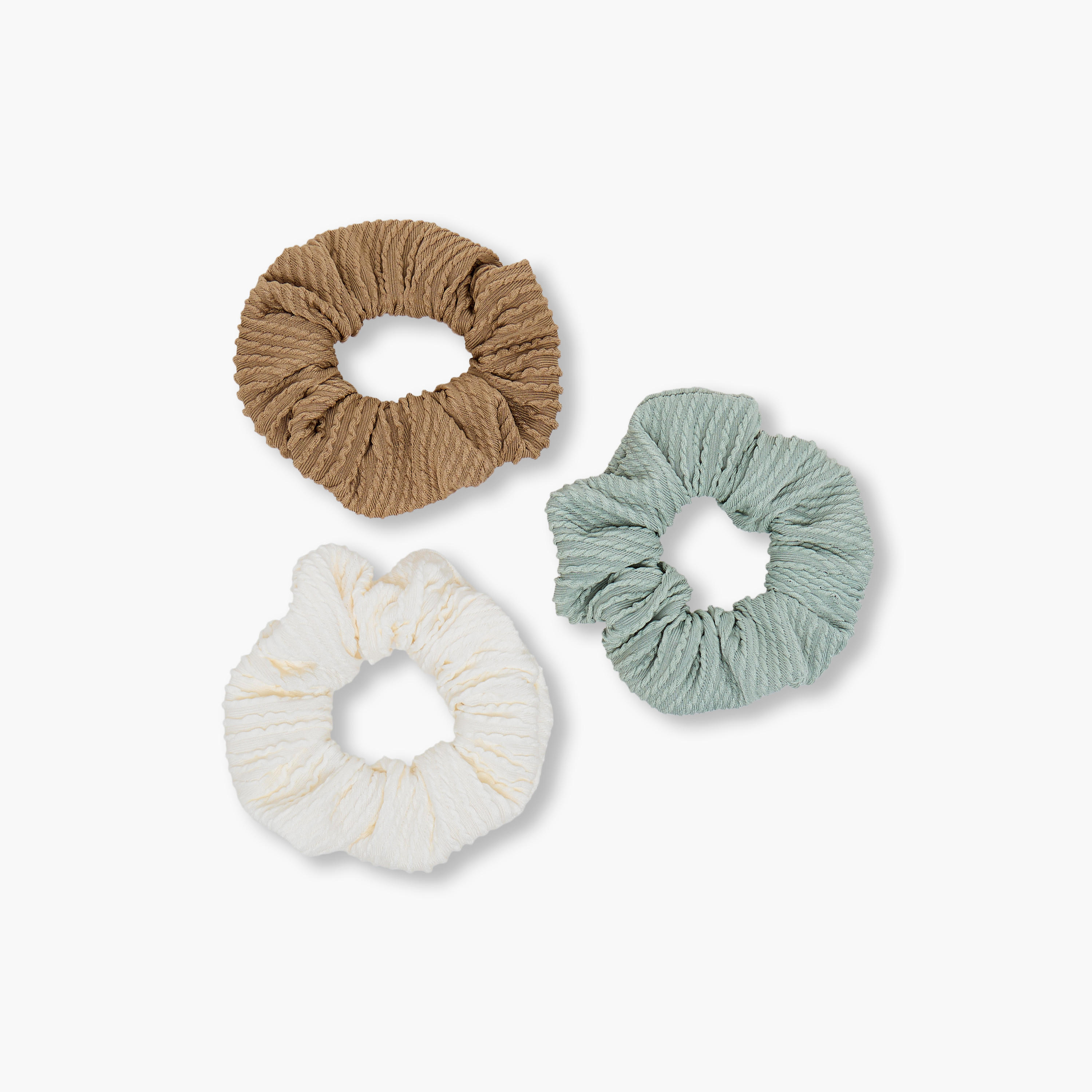 طقم ربطات سكرانشي 3 قطع بارزة الملمس من جلو-women-hairaccessories-scrunchies-image-3