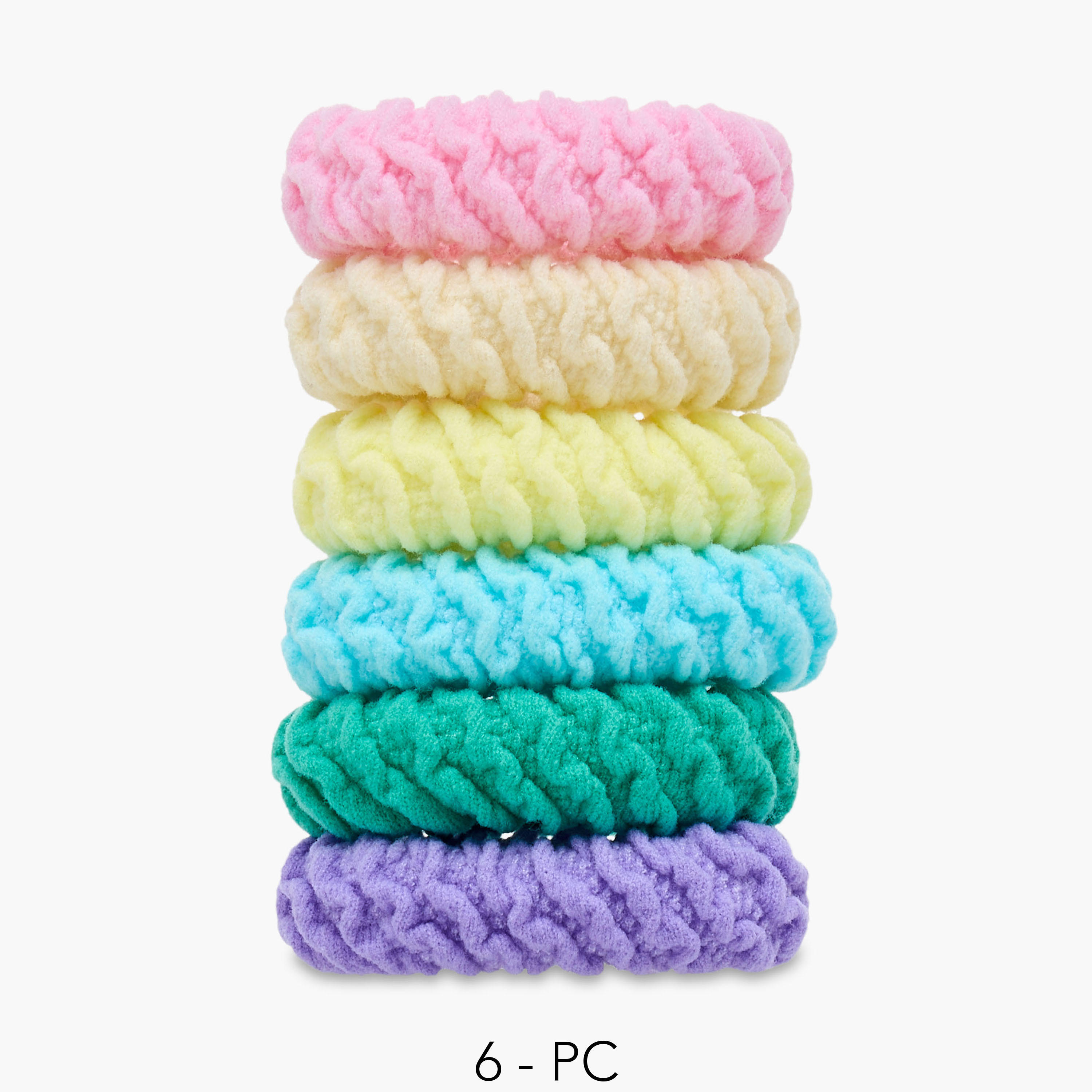 Gloo Pack of 6 Textured Hair Tie-women-hairaccessories-scrunchies-image-1
