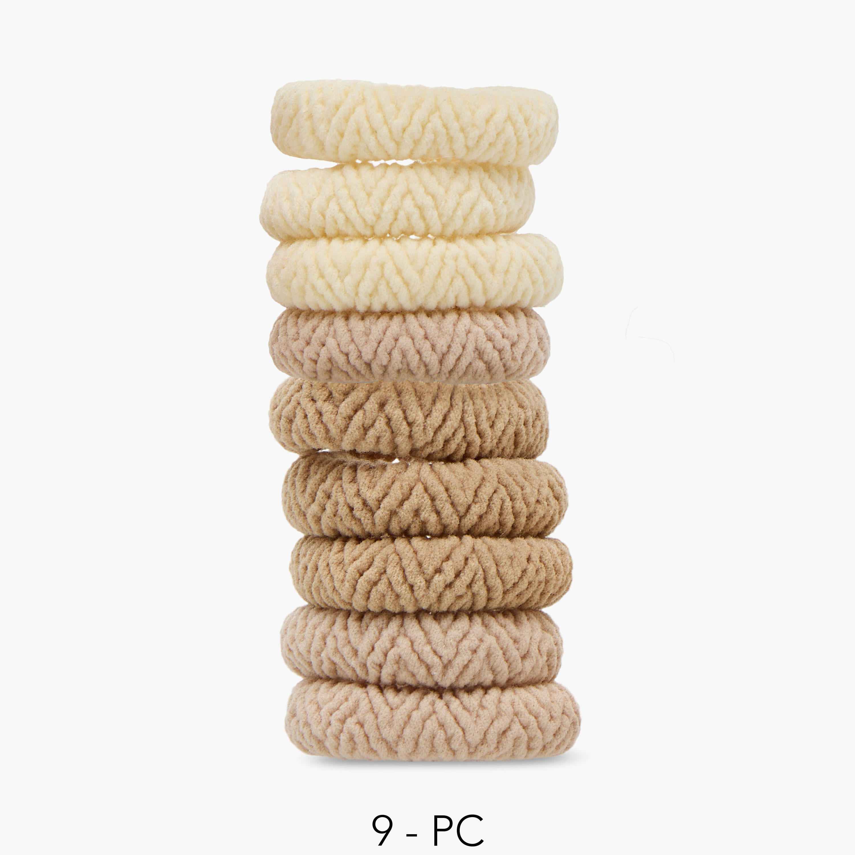 Gloo Pack of 9 Textured Hair Tie-women-hairaccessories-bands-image-1