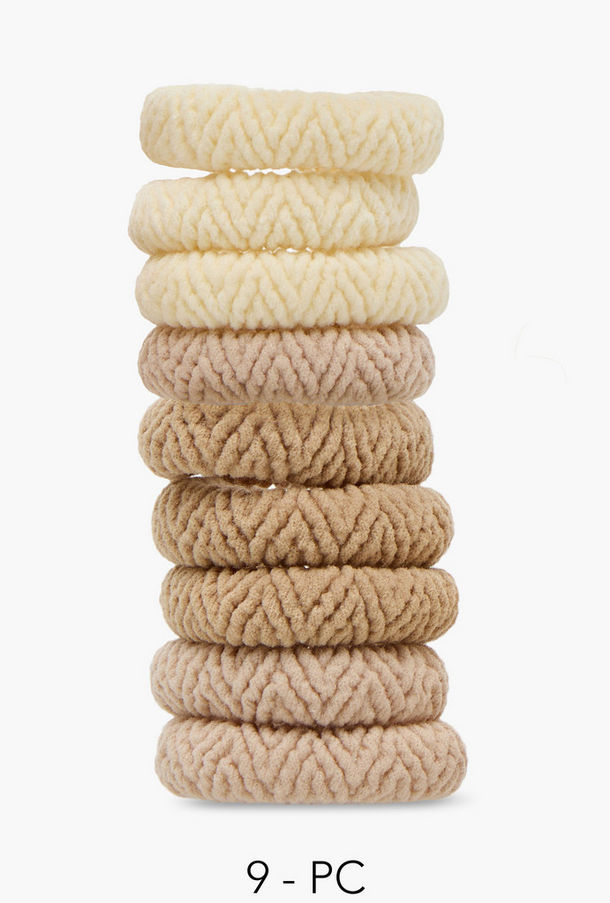 Gloo Pack of 9 Textured Hair Tie-women-image-1