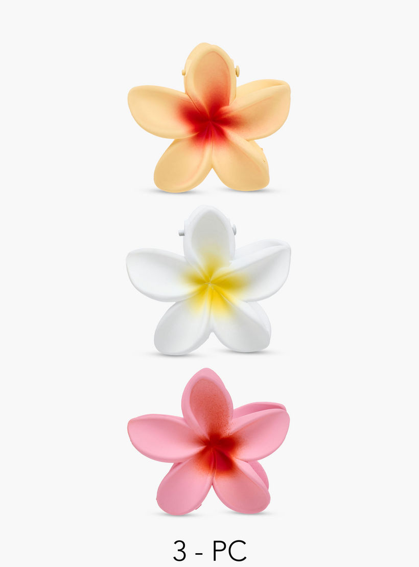 Gloo Pack of 3 Tropical Flower Shape Hair Clamps-women-hairaccessories-clamps-image-1