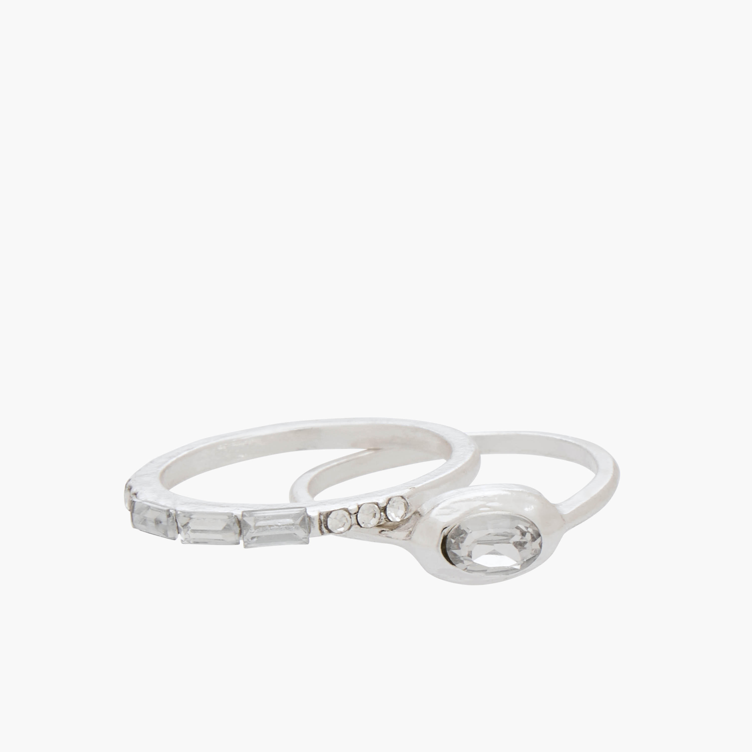 Set of 10 - Gloo Embellished Metal Silver Tone Ring-women-watchesandjewellery-jewellery-rings-image-3