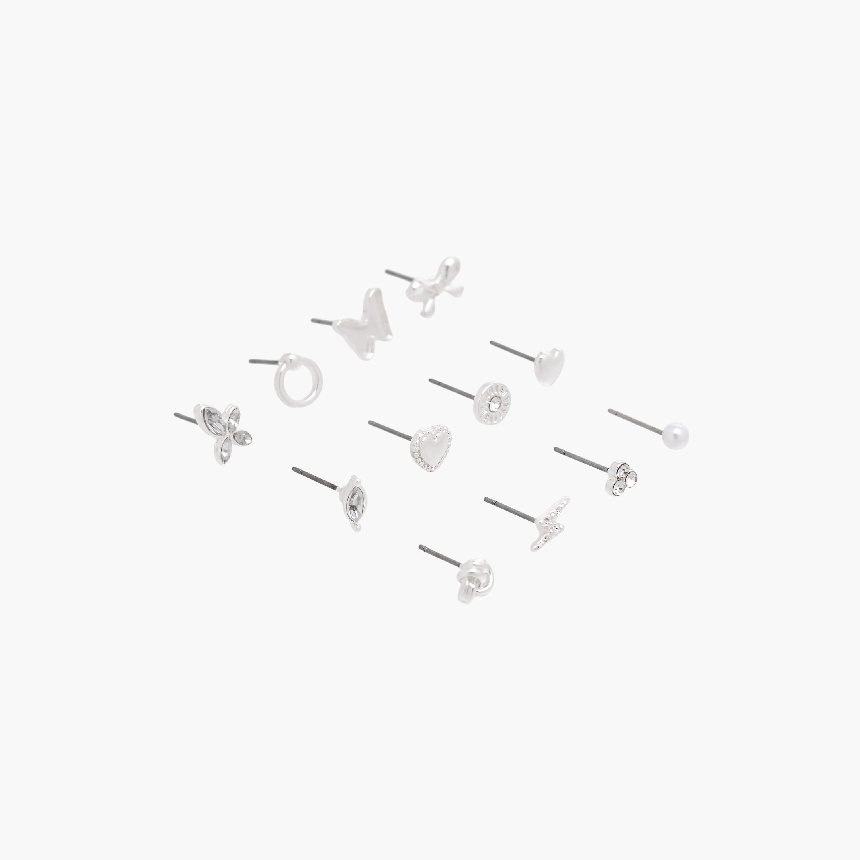 Gloo Pack of 12 Metallic Stud Earrings with Pushback Closure-women-watchesandjewellery-jewellery-earrings-image-2