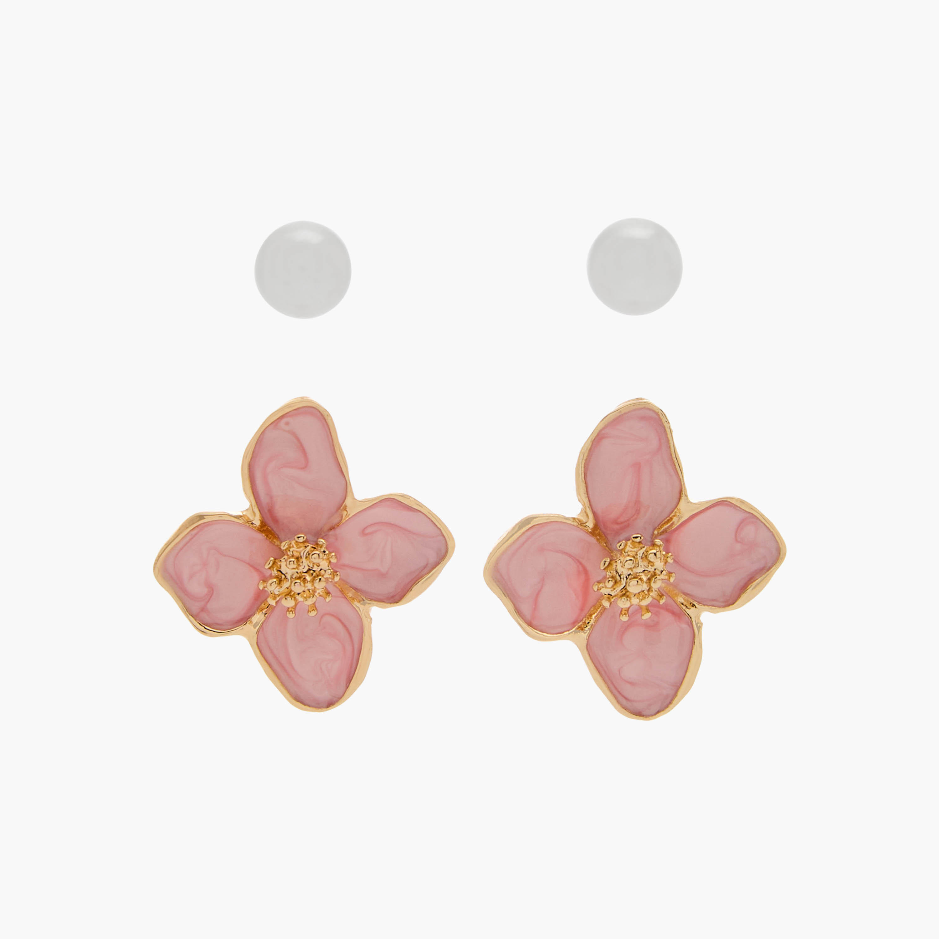 طفم حلقان ميتاليك بمكبس إغلاق خلفي زوجين من جلو-women-watchesandjewellery-jewellery-earrings-image-1