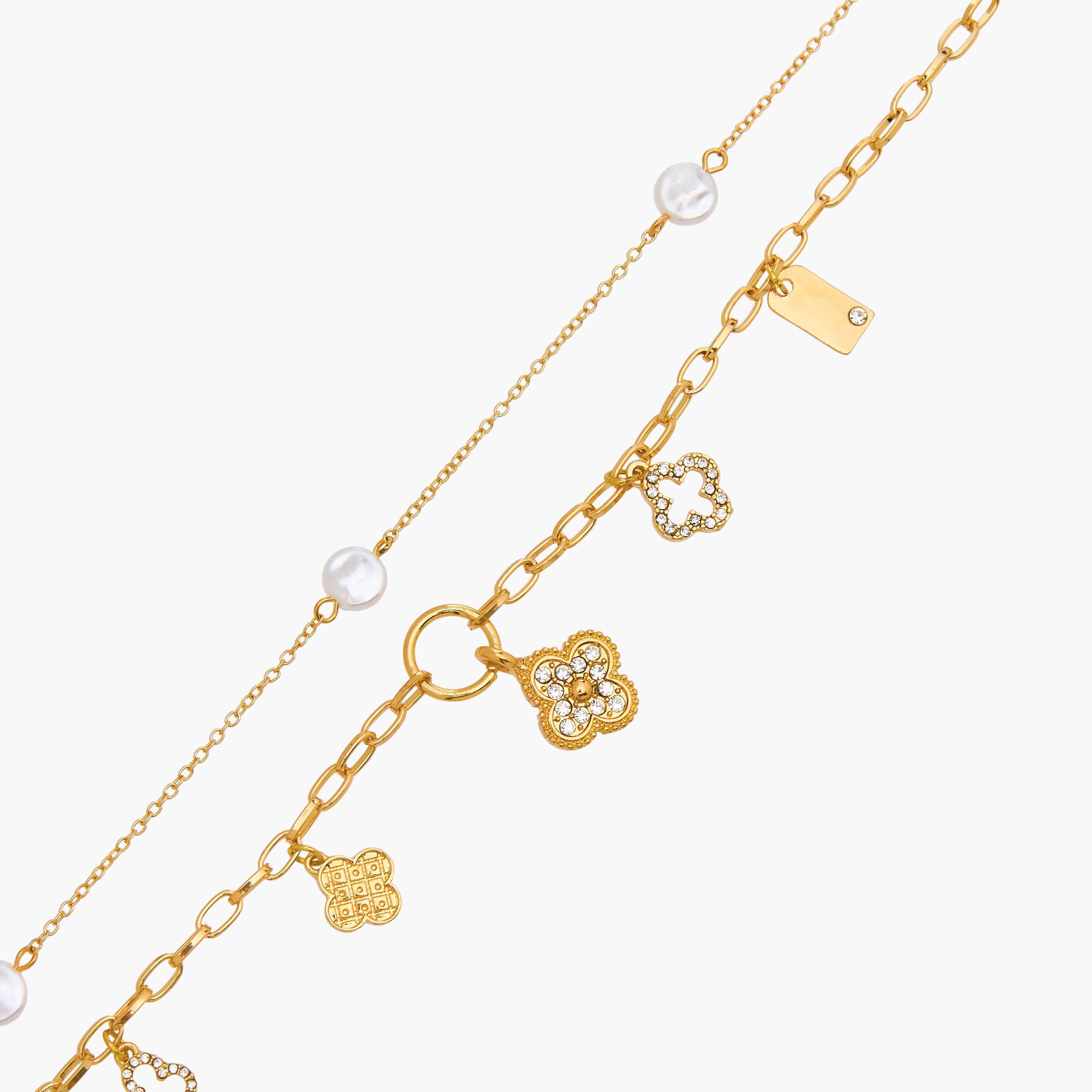 Gloo Metal Layered Necklace with Lobster Clasp Closure-women-watchesandjewellery-jewellery-necklacesandpendants-image-4