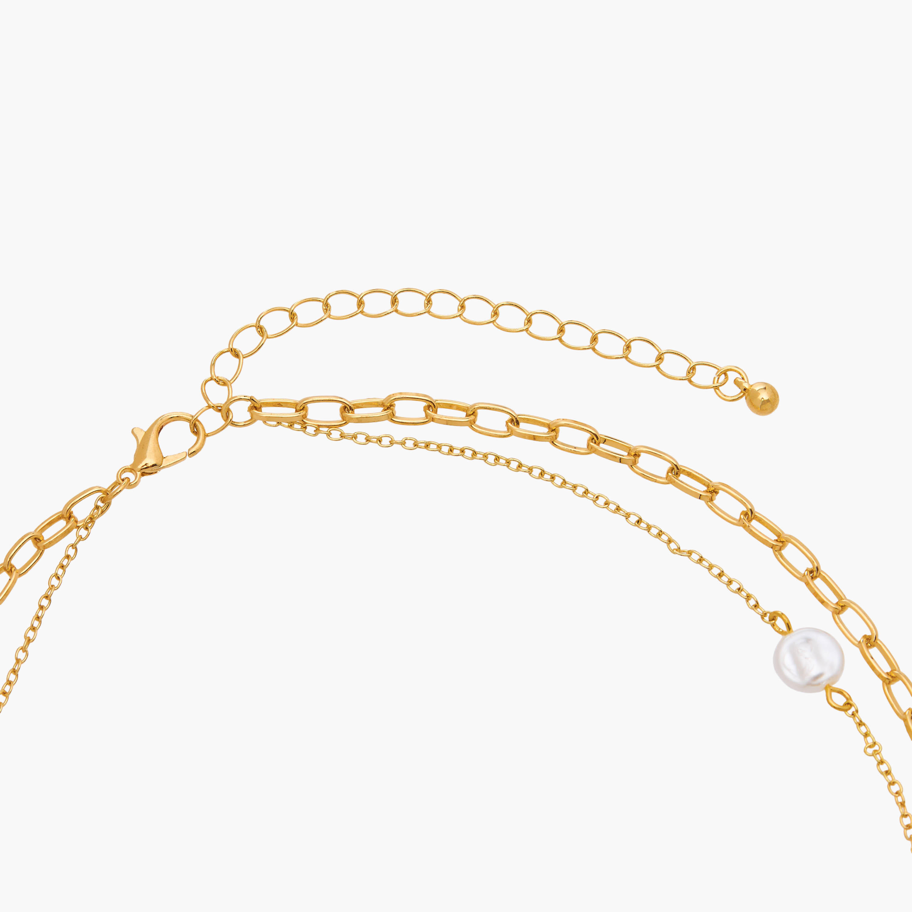 Gloo Metal Layered Necklace with Lobster Clasp Closure-women-watchesandjewellery-jewellery-necklacesandpendants-image-5