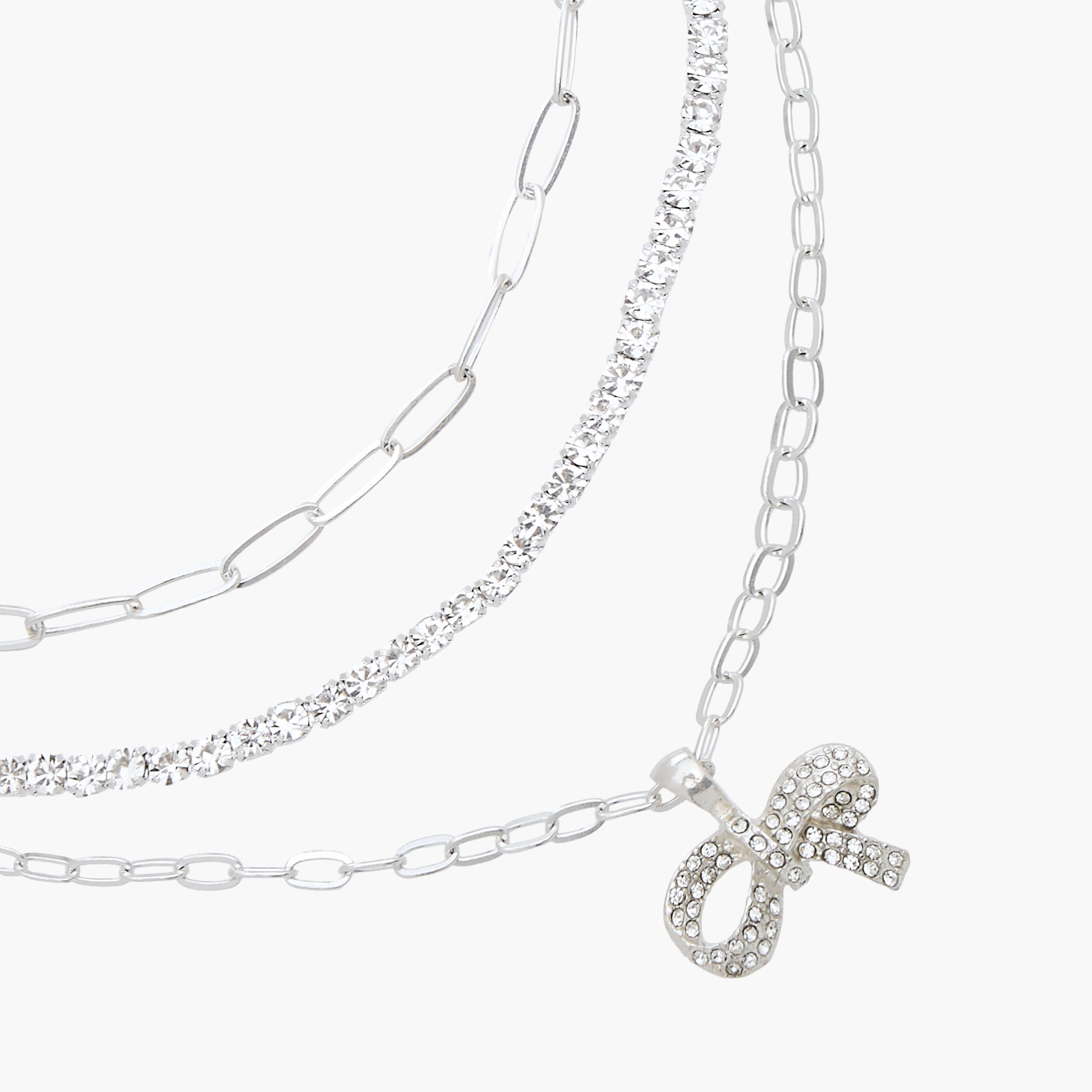 Gloo Metal Layered Necklace with Lobster Clasp Closure-women-watchesandjewellery-jewellery-necklacesandpendants-image-3