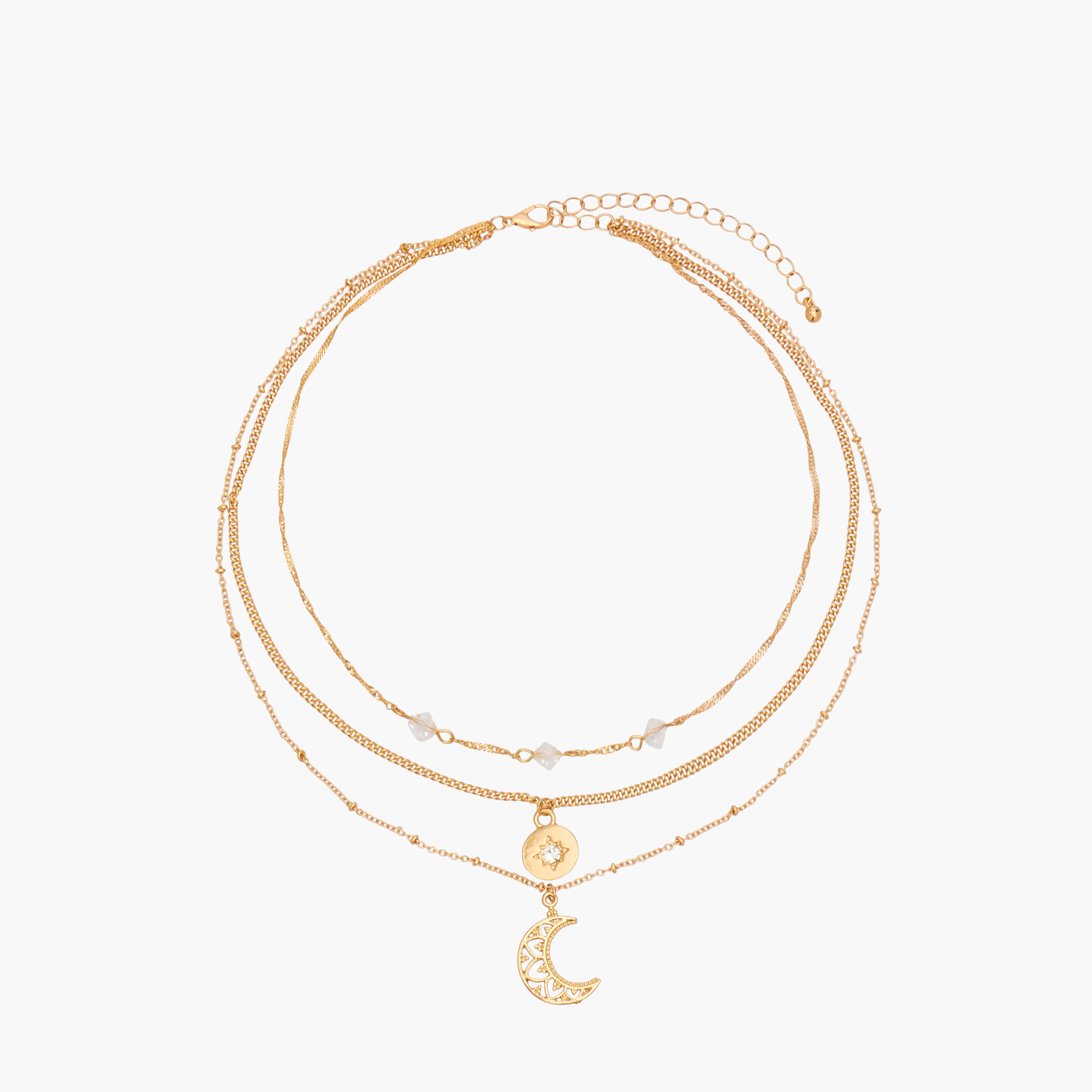 Gloo Metal Layered Pendant Necklace-women-watchesandjewellery-jewellery-necklacesandpendants-image-1