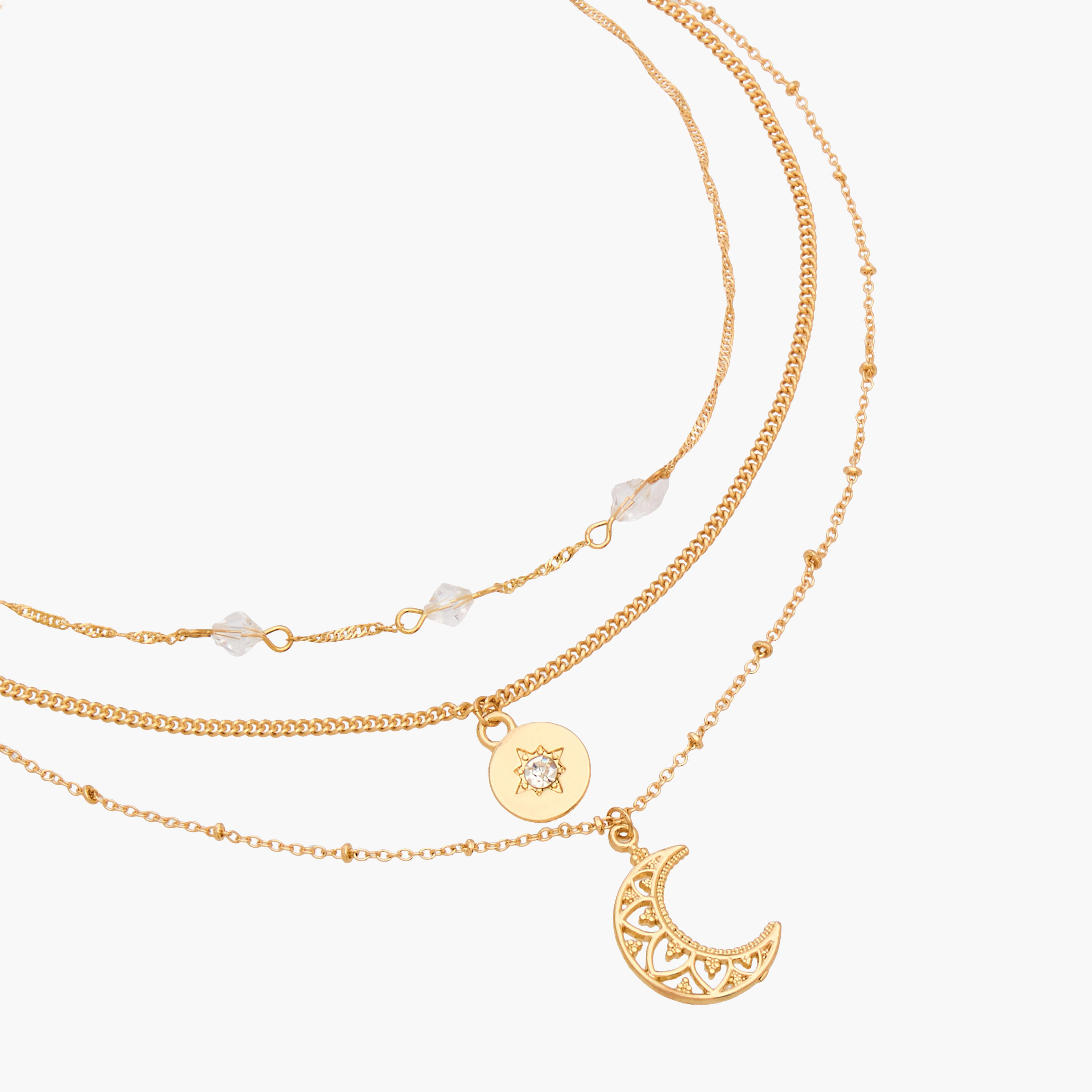 Gloo Metal Layered Pendant Necklace-women-watchesandjewellery-jewellery-necklacesandpendants-image-2