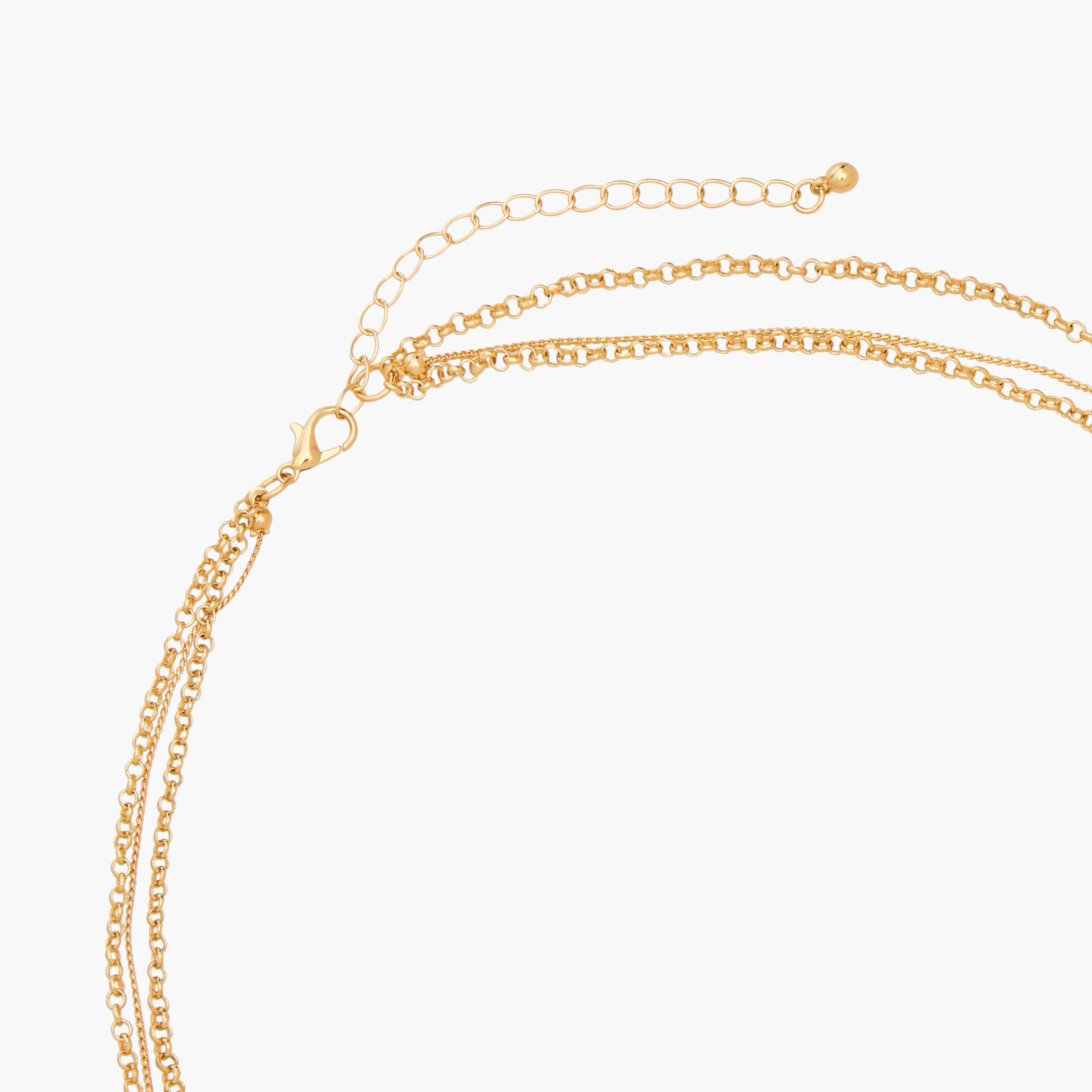 Gloo Metallic Layered Necklace with Clover and Pearls-women-watchesandjewellery-jewellery-necklacesandpendants-image-3