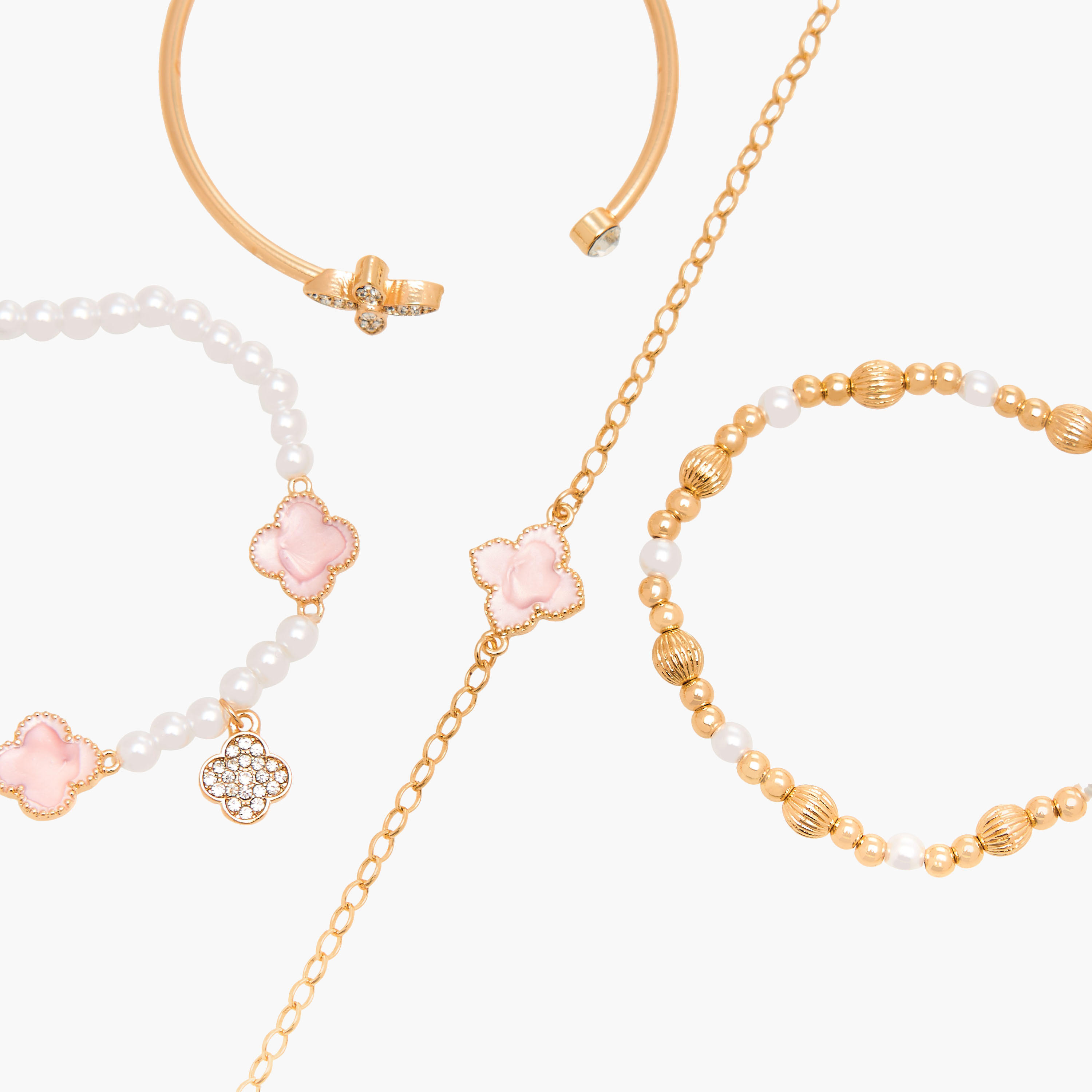 Gloo Pack of 4 Metallic Embellished Bracelet-women-watchesandjewellery-jewellery-banglesandbracelets-image-10