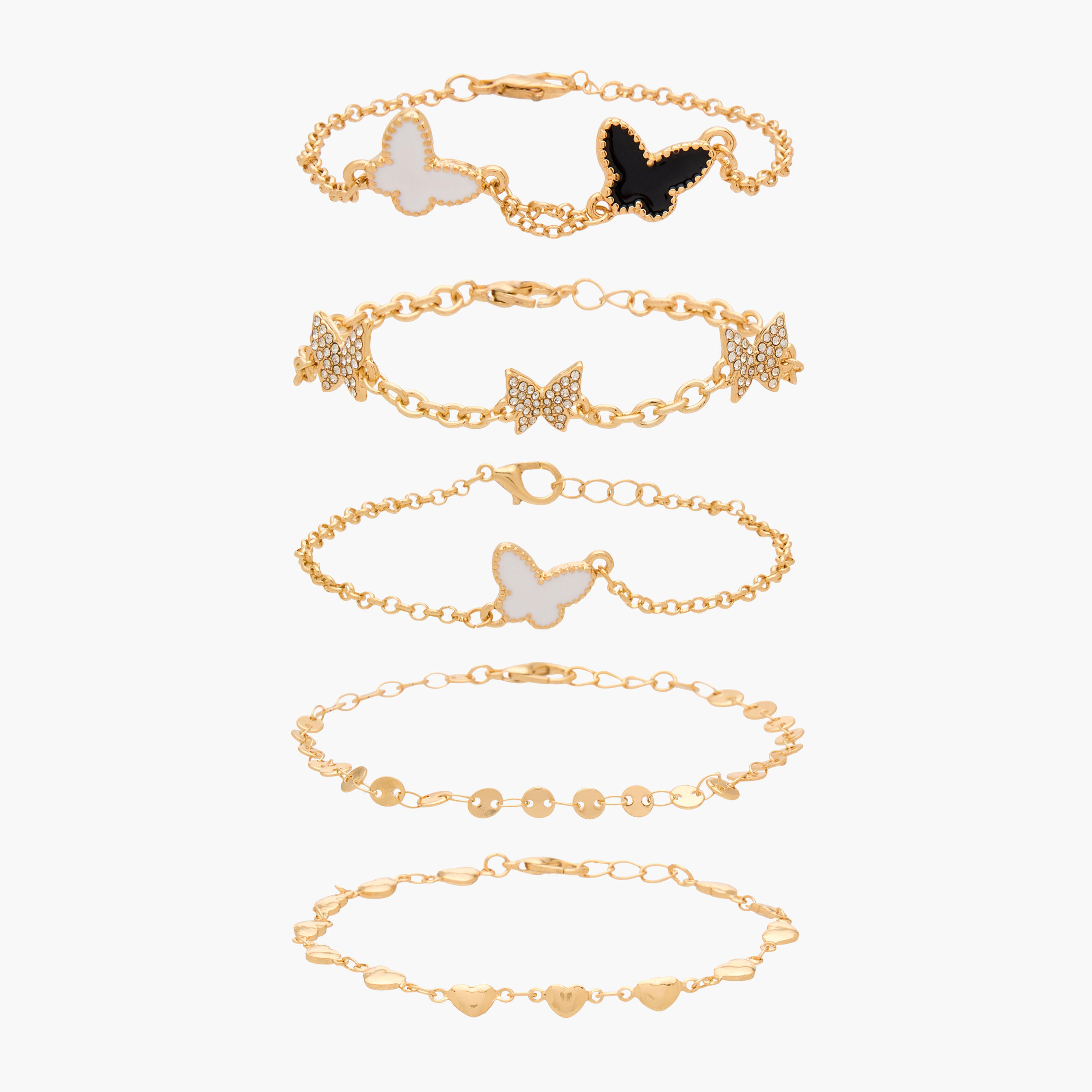 Gloo Pack of 5 Metal Chain Bracelet-women-watchesandjewellery-jewellery-banglesandbracelets-image-1