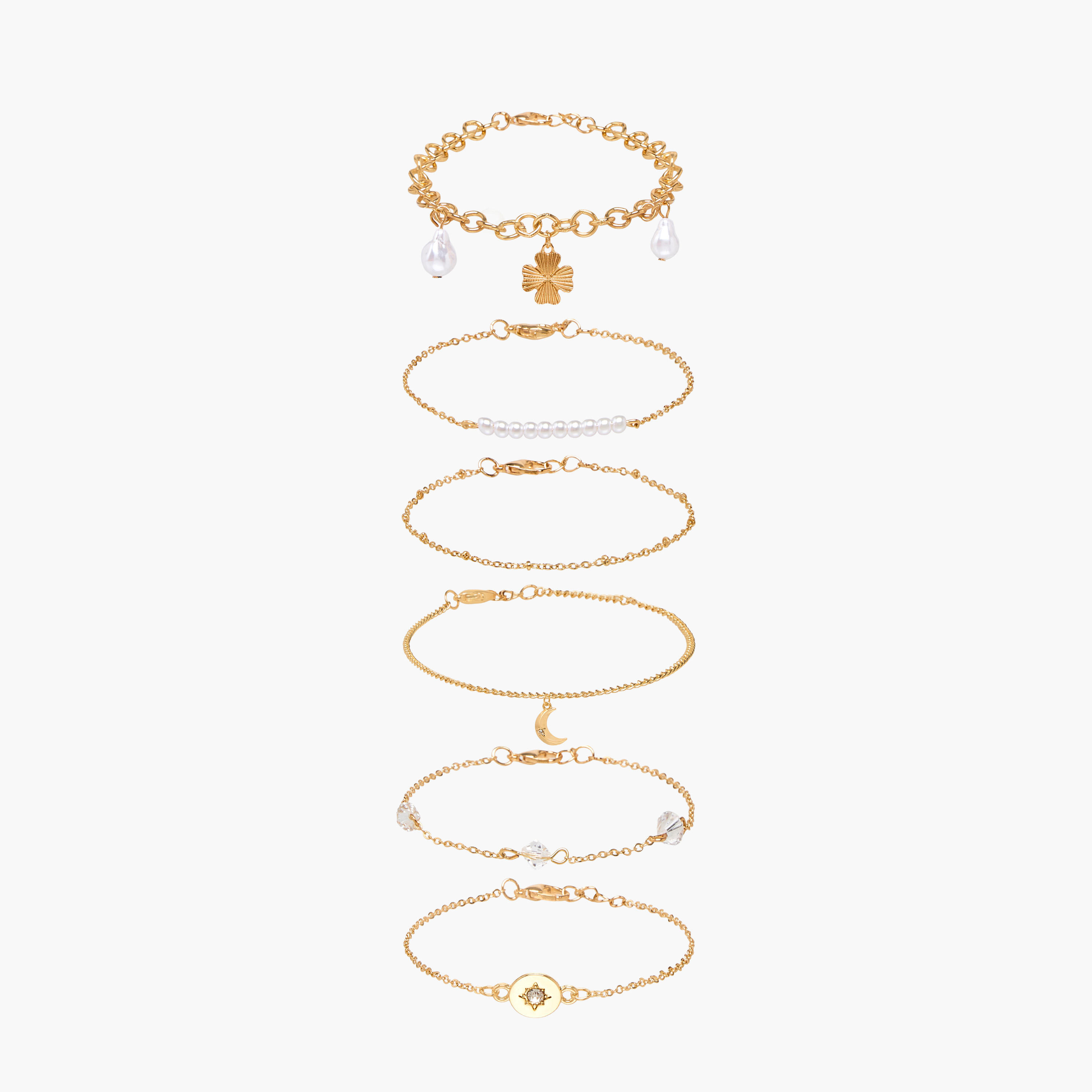 أساور معدنية مزينة من جلوو - طقم من 6-women-watchesandjewellery-jewellery-banglesandbracelets-image-1