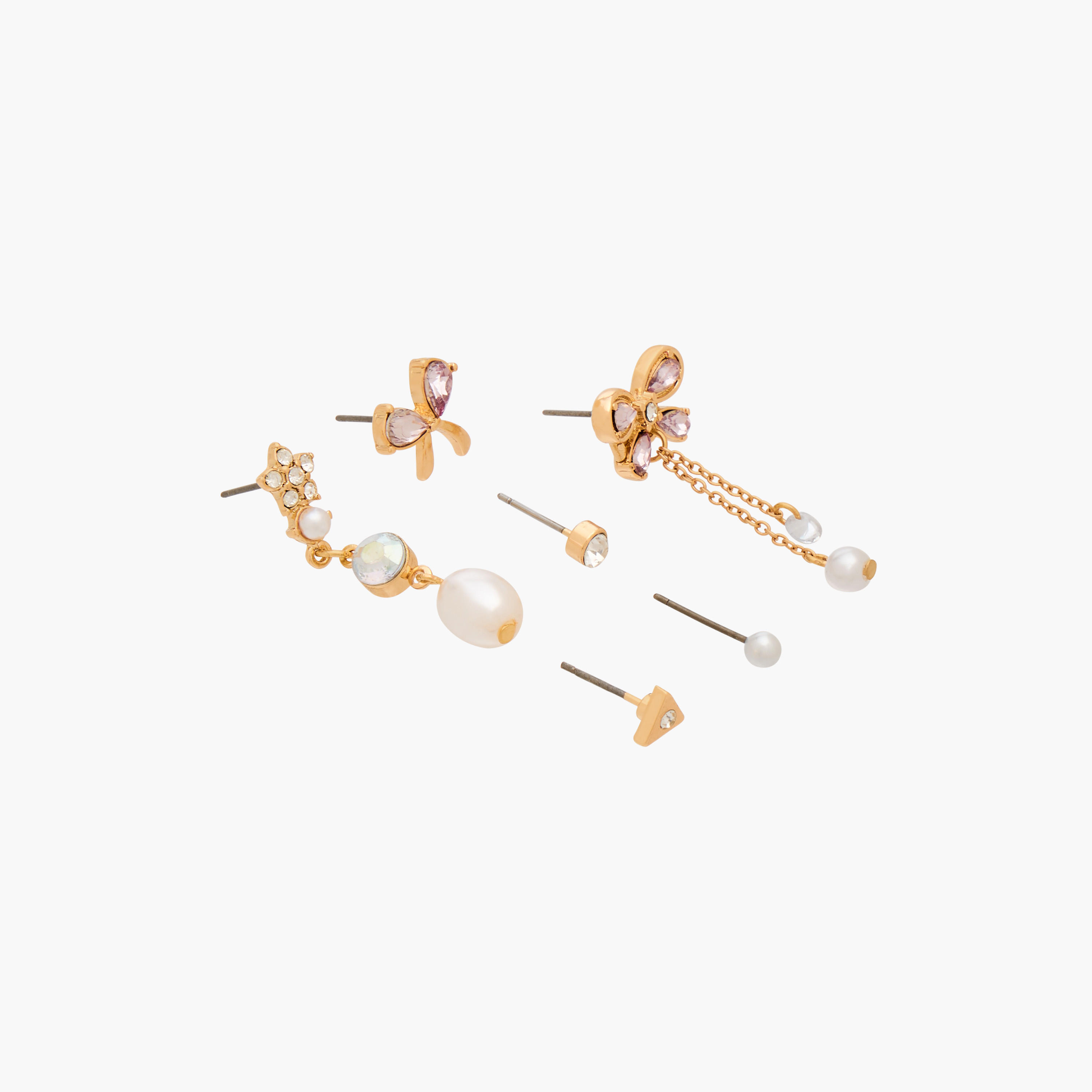 Gloo Pack of 6 Metallic Embellished Earrings with Pushback Closure-women-watchesandjewellery-jewellery-earrings-image-2