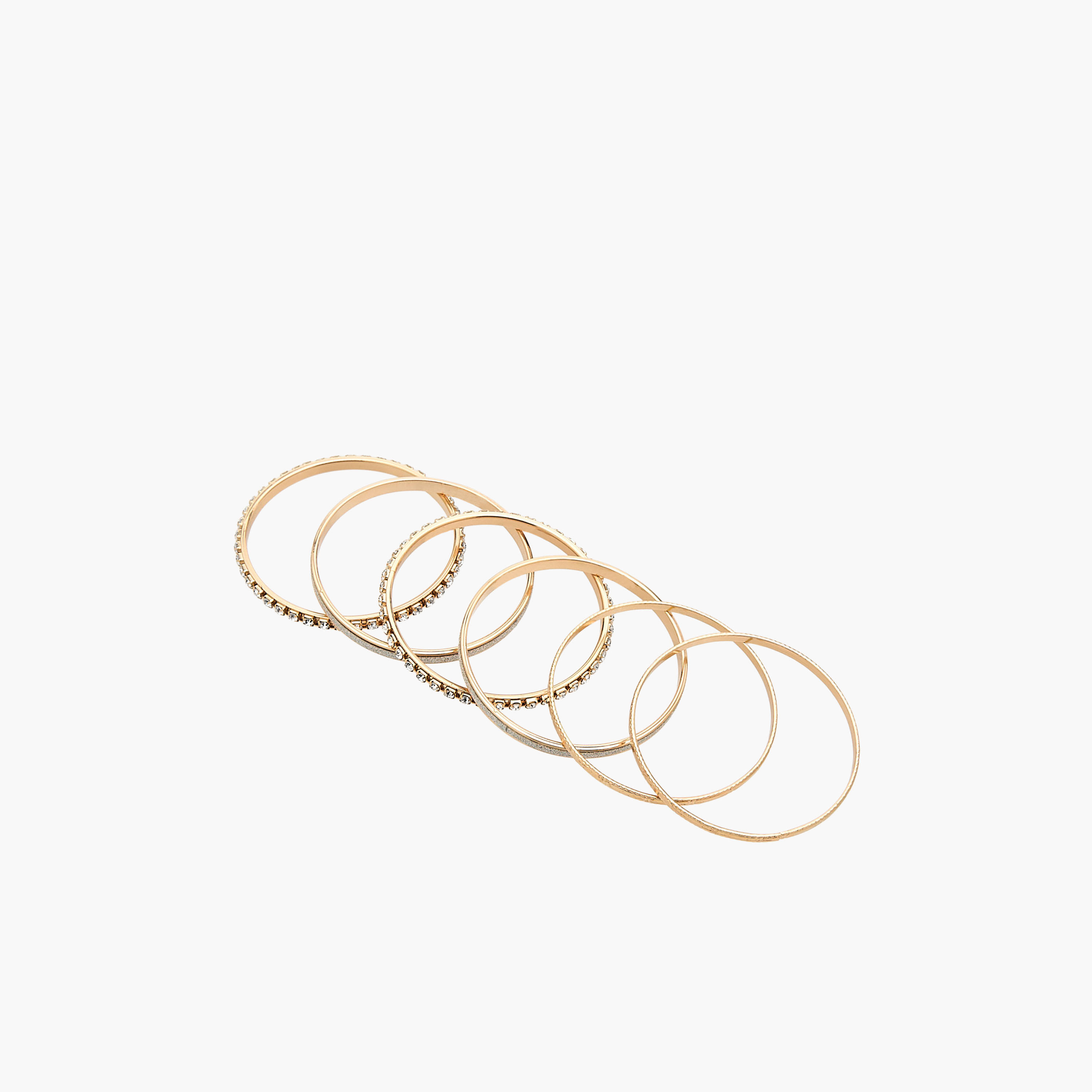 أساور معدن متنوعة بتشطيب ذهبي من جلو - عبوة 6 قطع-women-watchesandjewellery-jewellery-banglesandbracelets-image-14