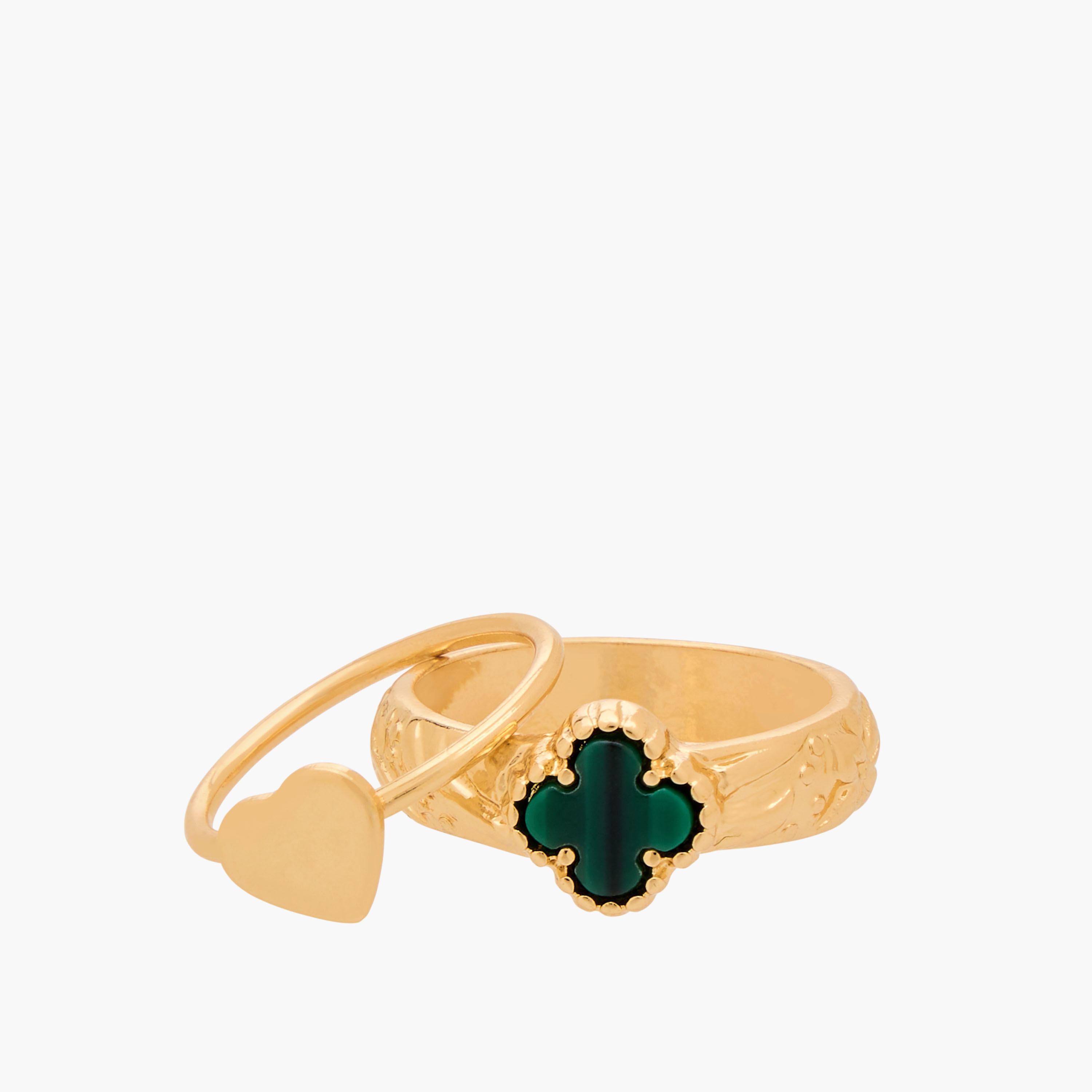 خواتم معدن مزينة بلون ذهبي من جلو - طقم 8 قطع-women-watchesandjewellery-jewellery-rings-image-3