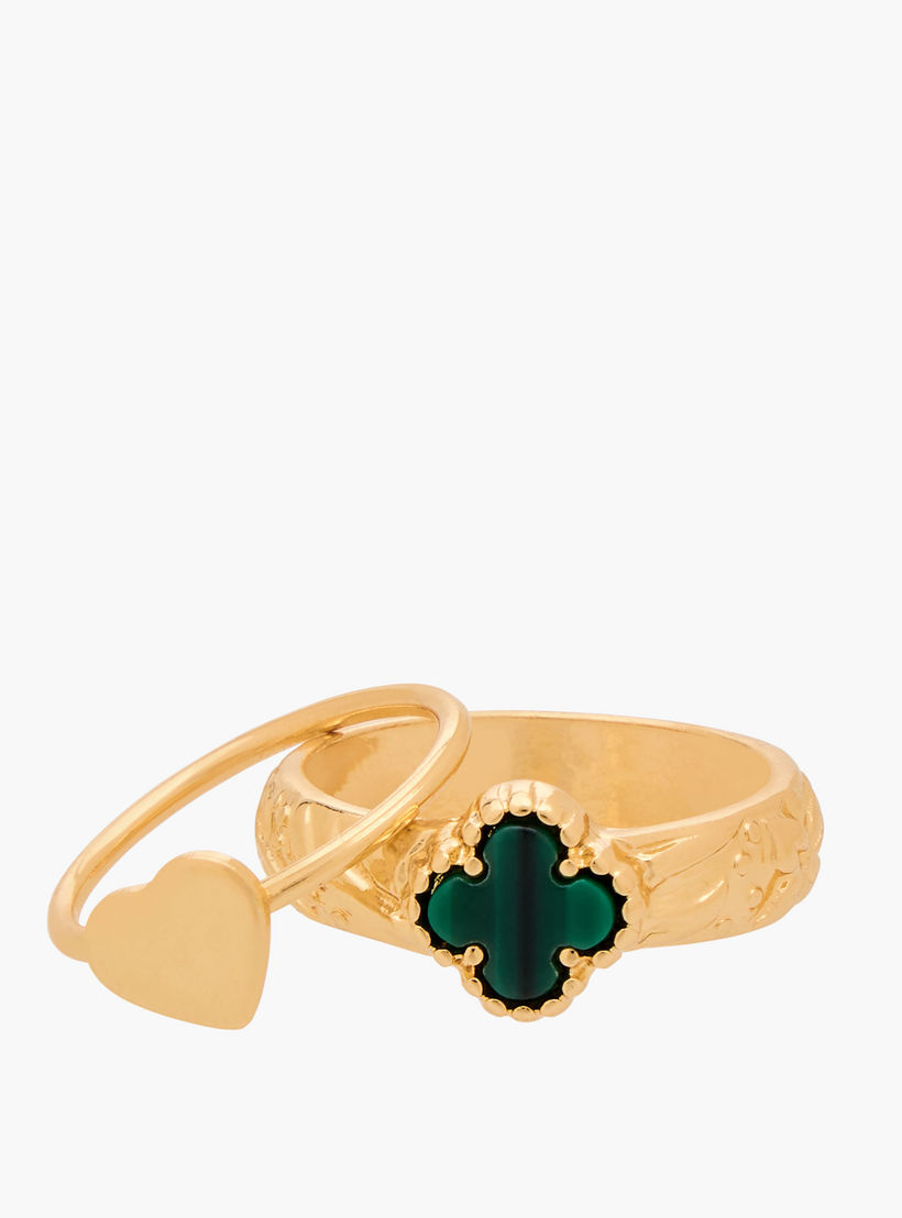 خواتم معدن مزينة بلون ذهبي من جلو - طقم 8 قطع-women-watchesandjewellery-jewellery-rings-image-3