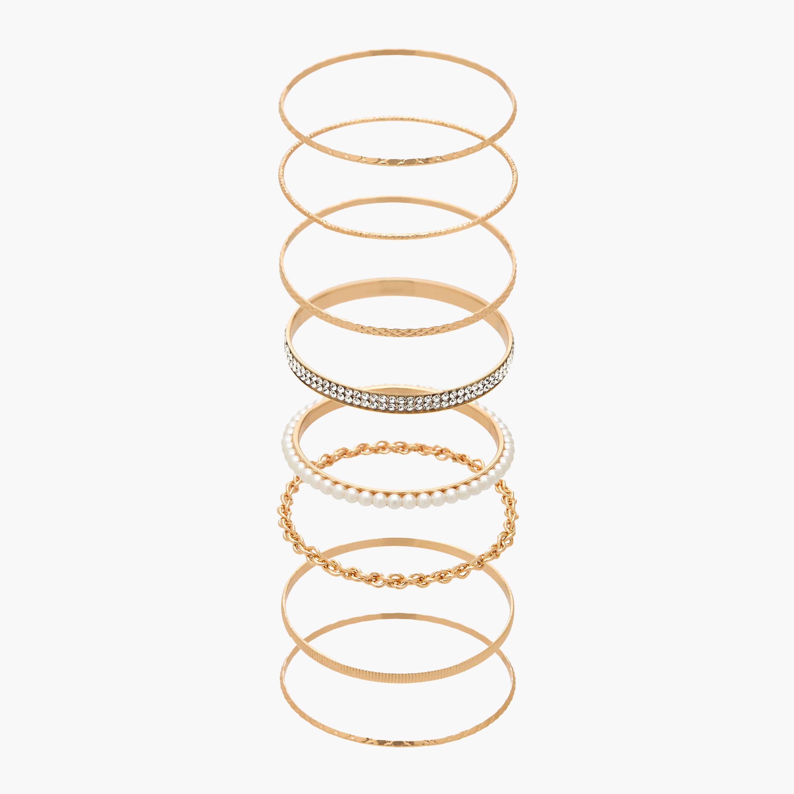 Gloo Pack of 8 Metallic Bangle-women-watchesandjewellery-jewellery-banglesandbracelets-image-1