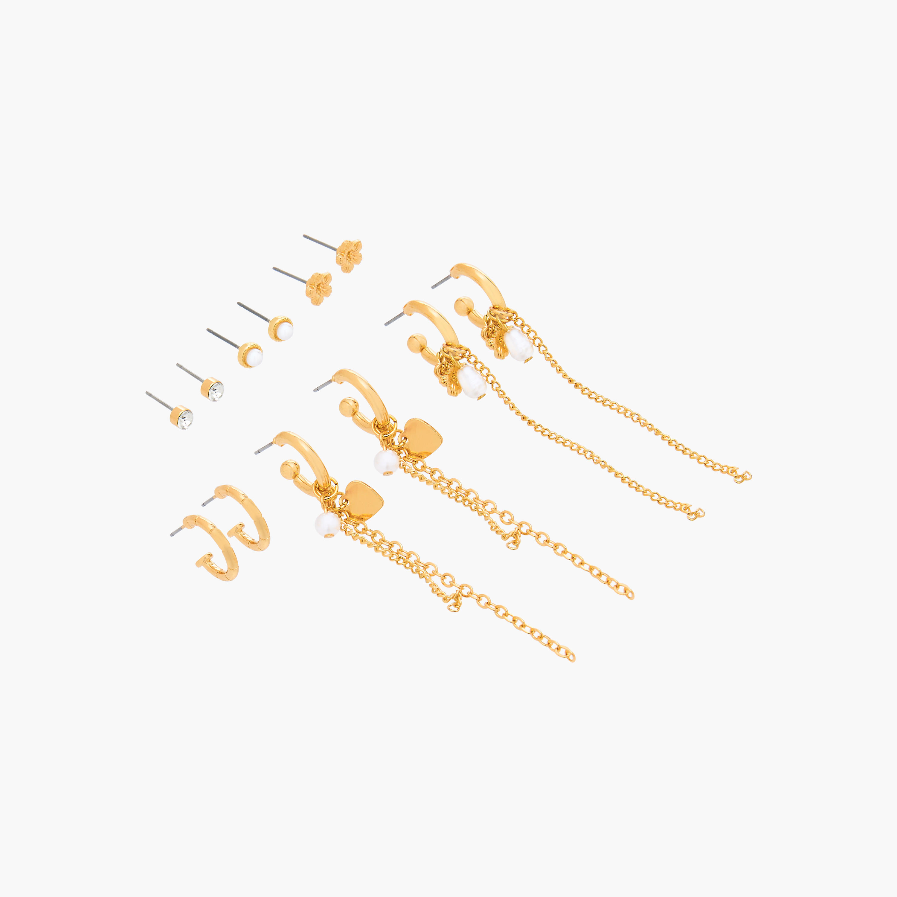 Gloo Pack of 6 Metallic Assorted Earrings with Pushback Closure-women-watchesandjewellery-jewellery-earrings-image-2