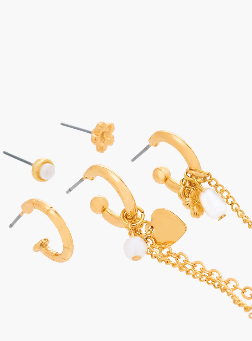 Gloo Pack of 6 Metallic Assorted Earrings with Pushback Closure-women-watchesandjewellery-jewellery-earrings-image-3