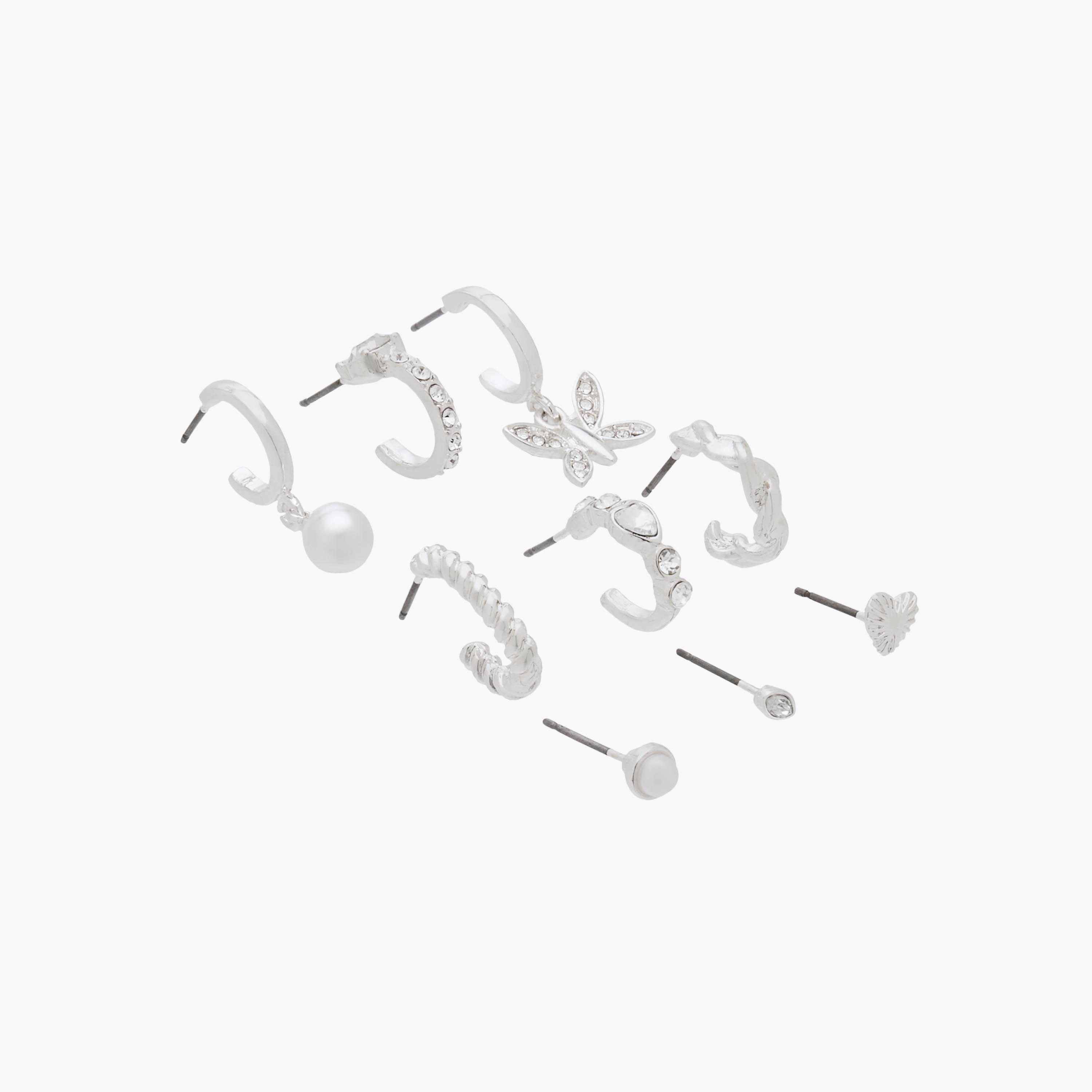 Gloo Pack of 9 Metal Assorted Earrings with Pushback Closure-women-watchesandjewellery-jewellery-earrings-image-2