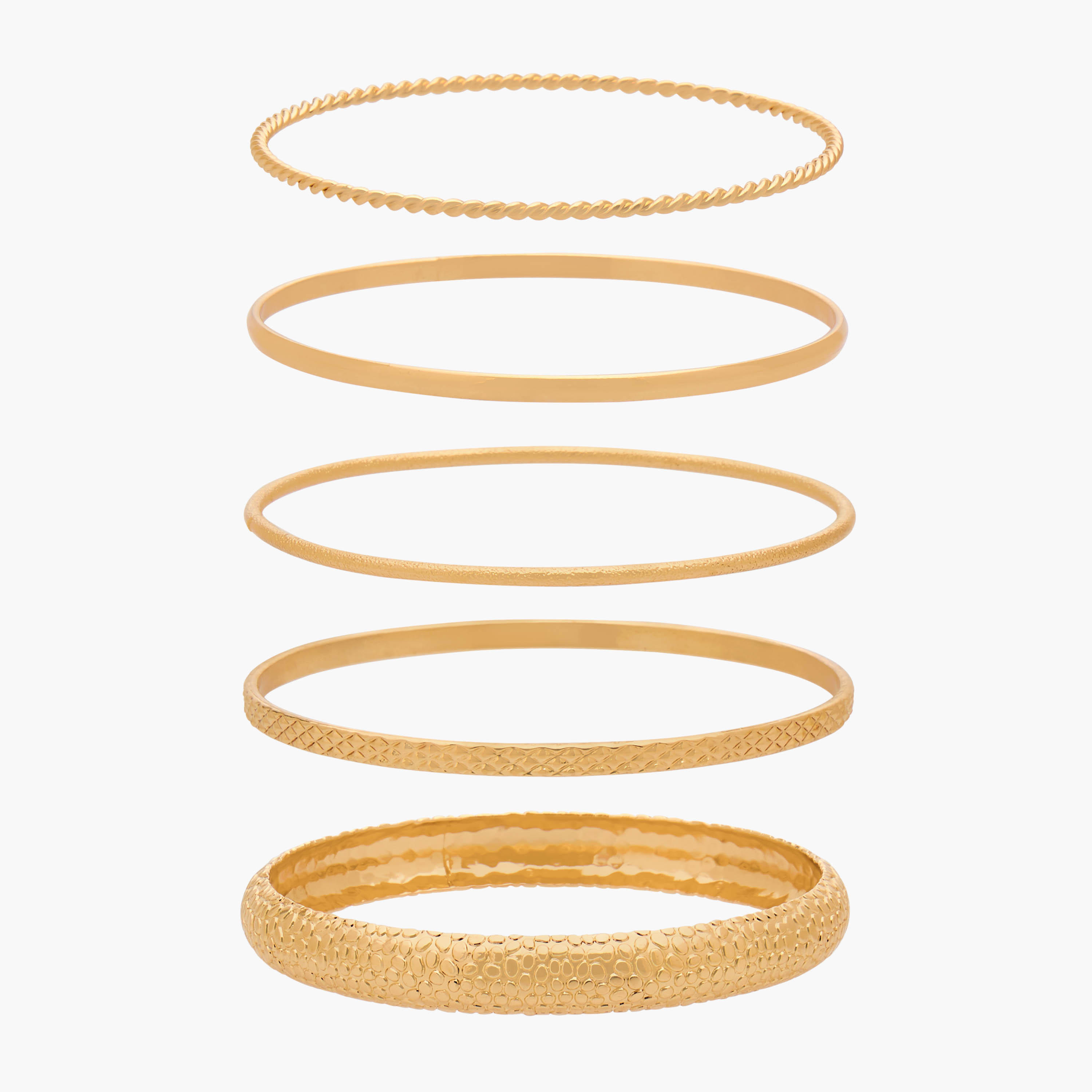 أساور معدن متنوعة من جلو - عبوة 5 قطع-women-watchesandjewellery-jewellery-banglesandbracelets-image-1