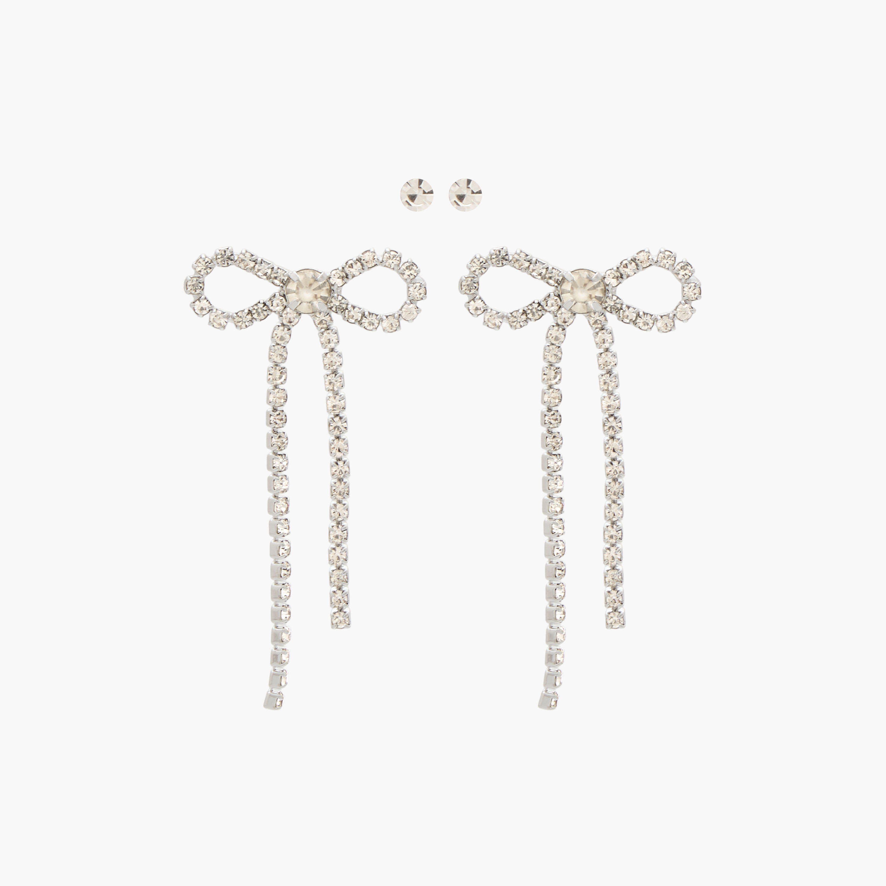 Gloo Pack of 2 Silver Finish Embellished Earrings with Pushback Closure-women-watchesandjewellery-jewellery-earrings-image-1